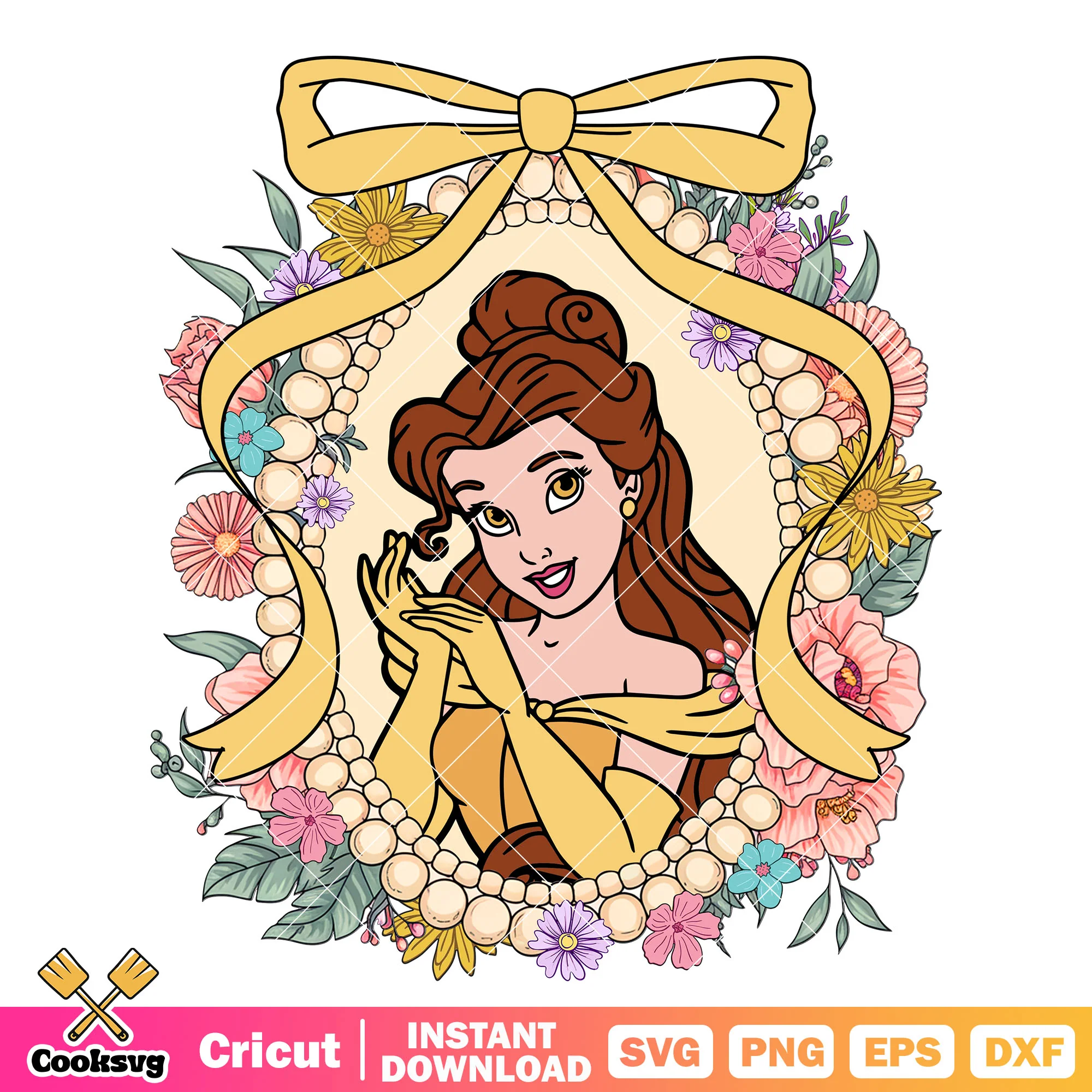 Belle Princess Magic Disney Mirror PNG, Belle Princess PNG