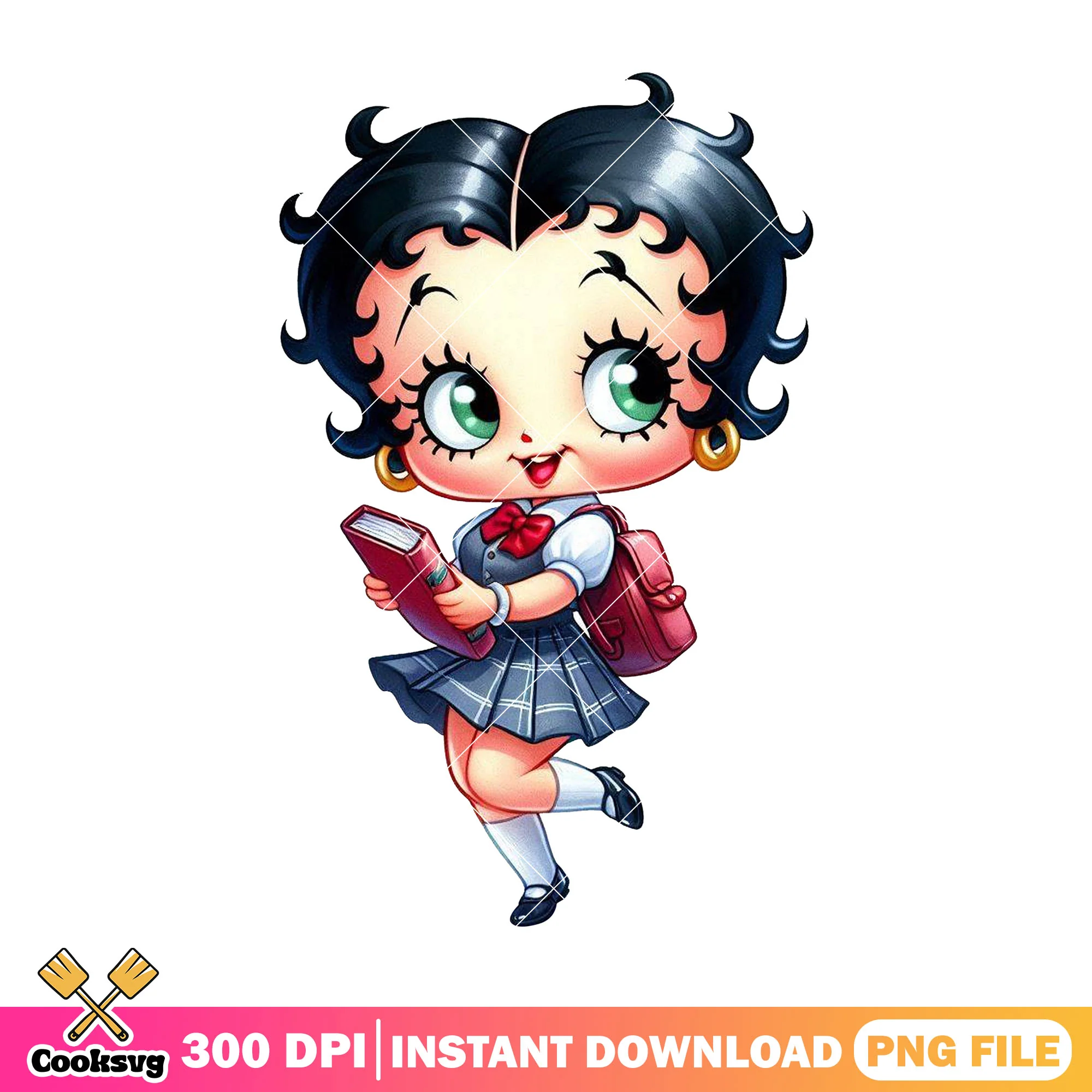 Betty boop cute png, back to school art png, betty boop image png