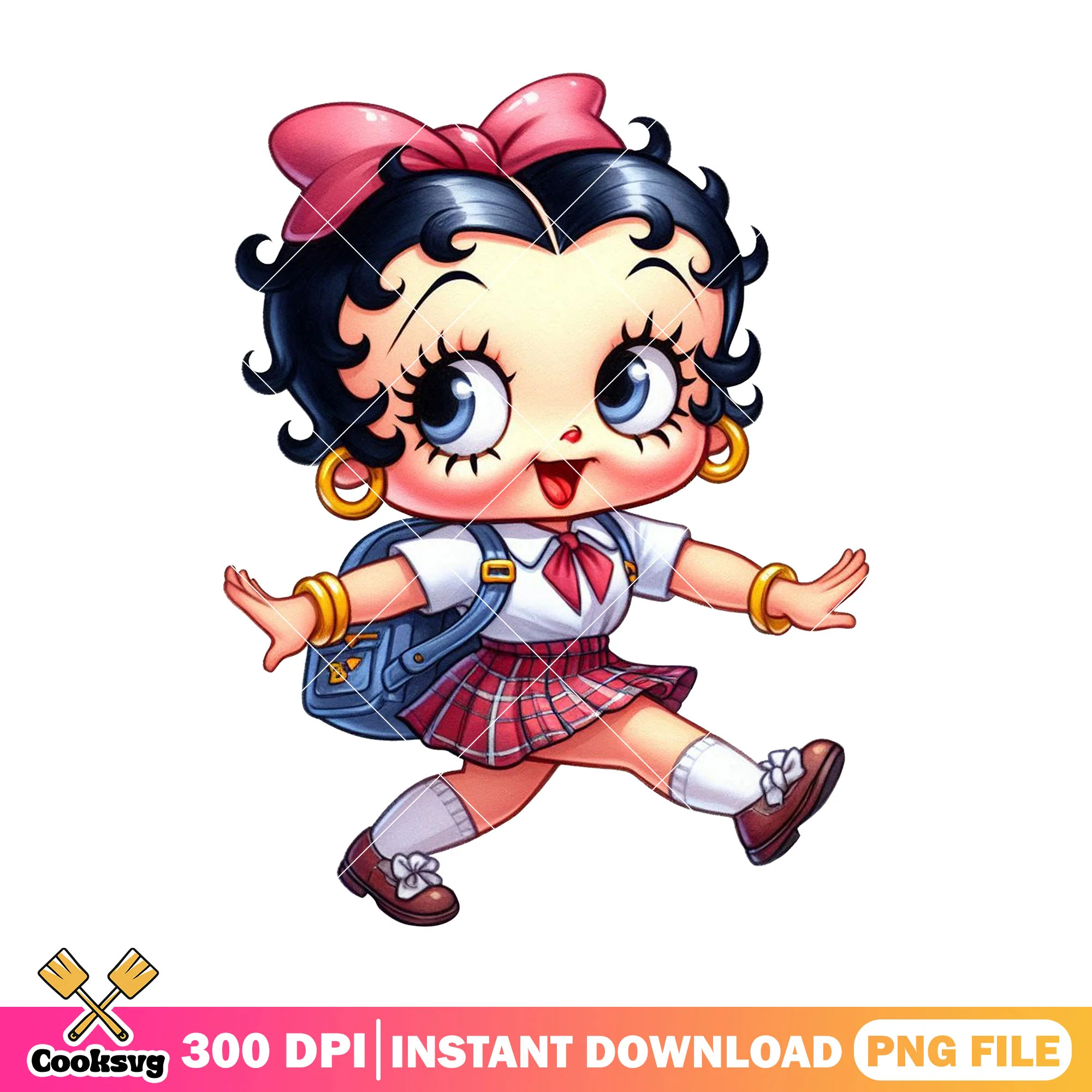 Betty boop happy png, go back to school png, betty boop image png