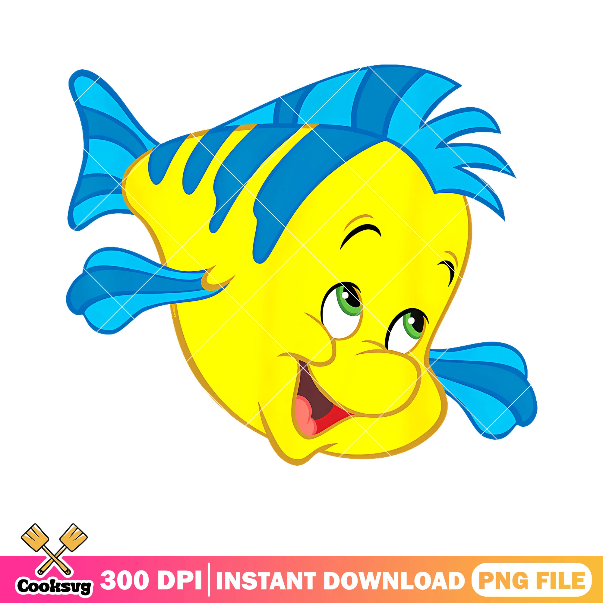 Big fish flounder png, disney movies png, the little mermaid png