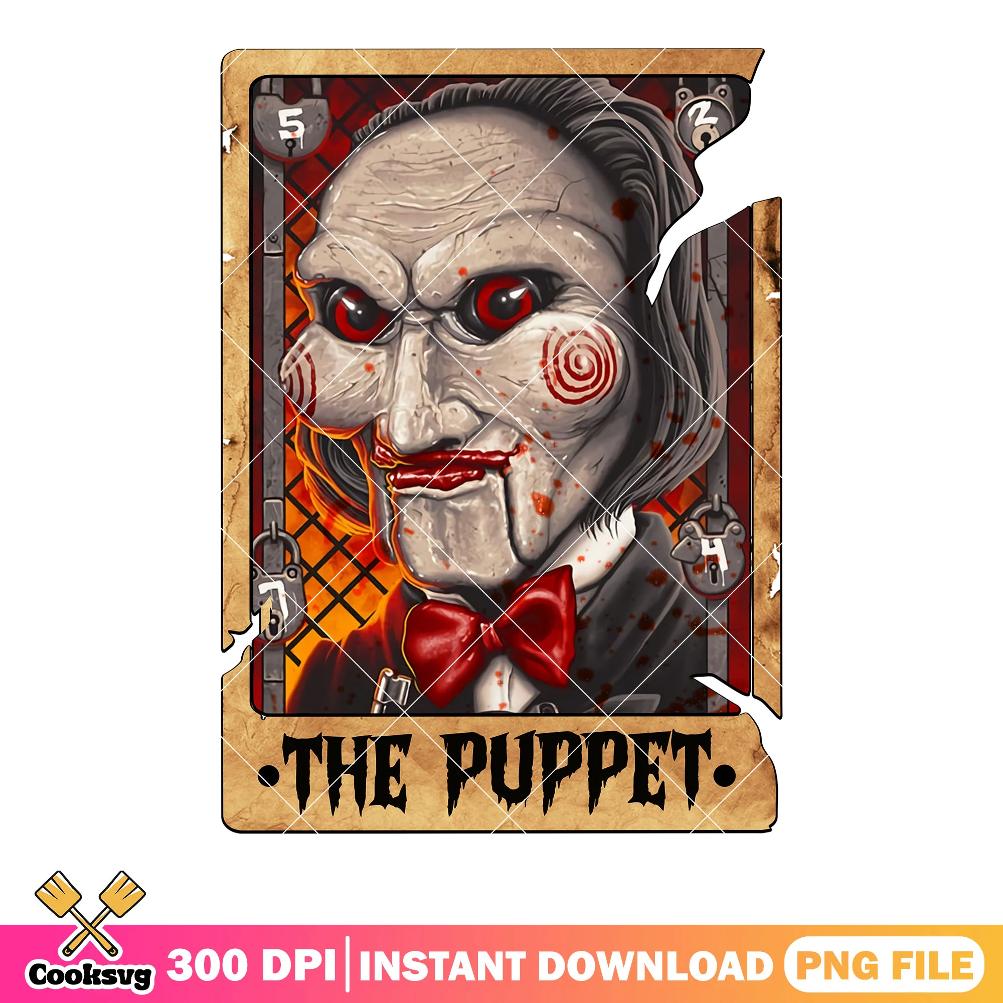 Billy two red spiral cheeks png, Billy the puppet png, scary halloween png