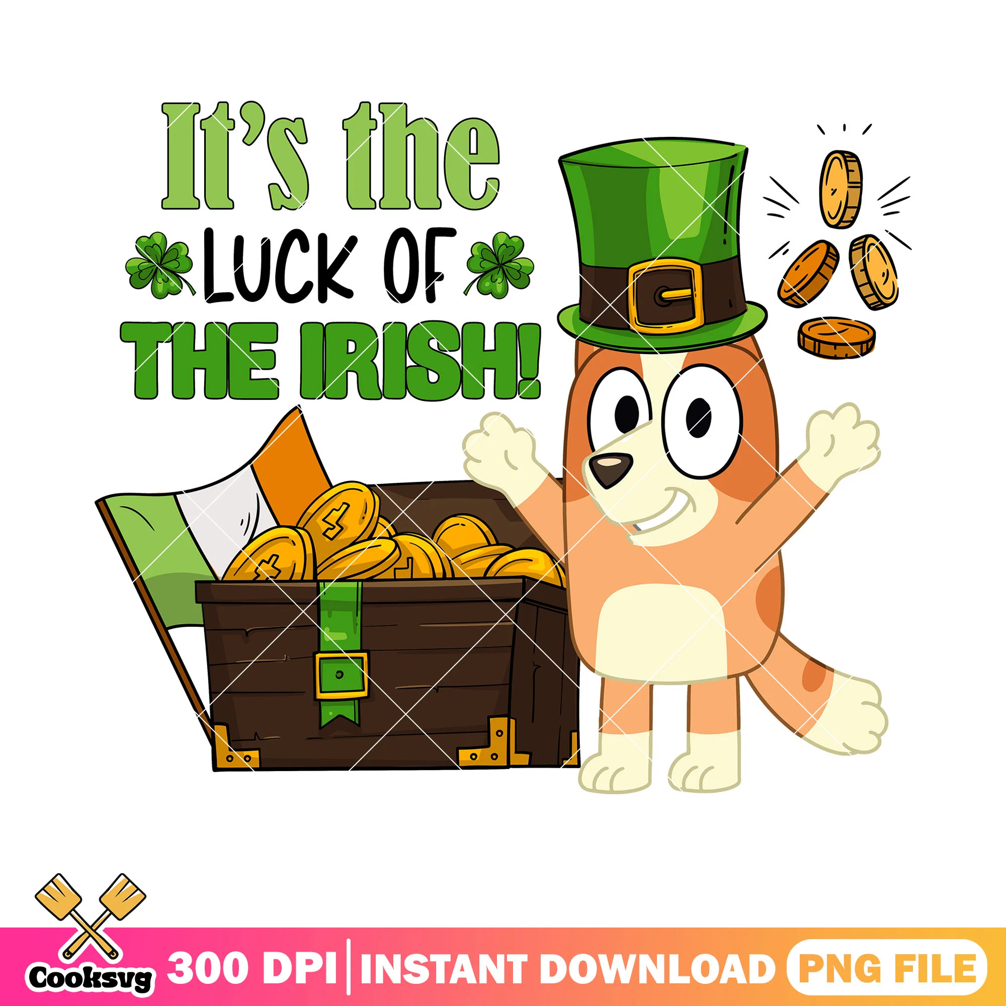 Bingo dog its the luck of irish png, bingo cartoon png