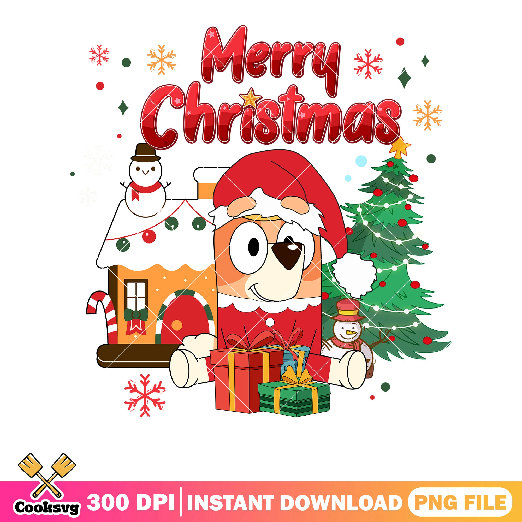 Bingo merry christmas png, bingo heeler png, christmas vibes png