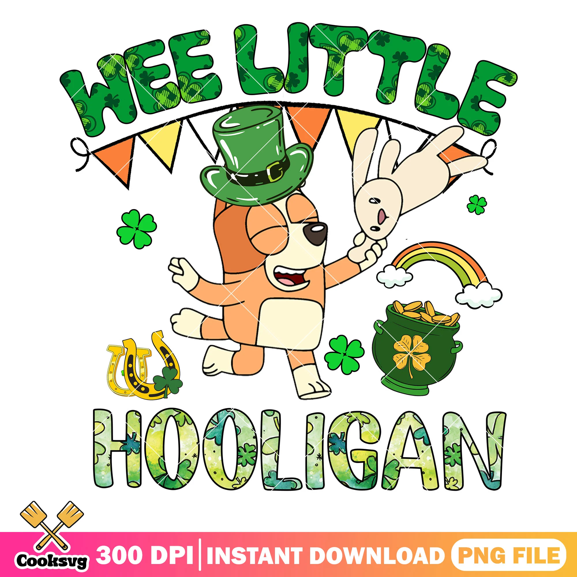 Bingo wee little hooligan png, bingo patrick day png, hooligan png