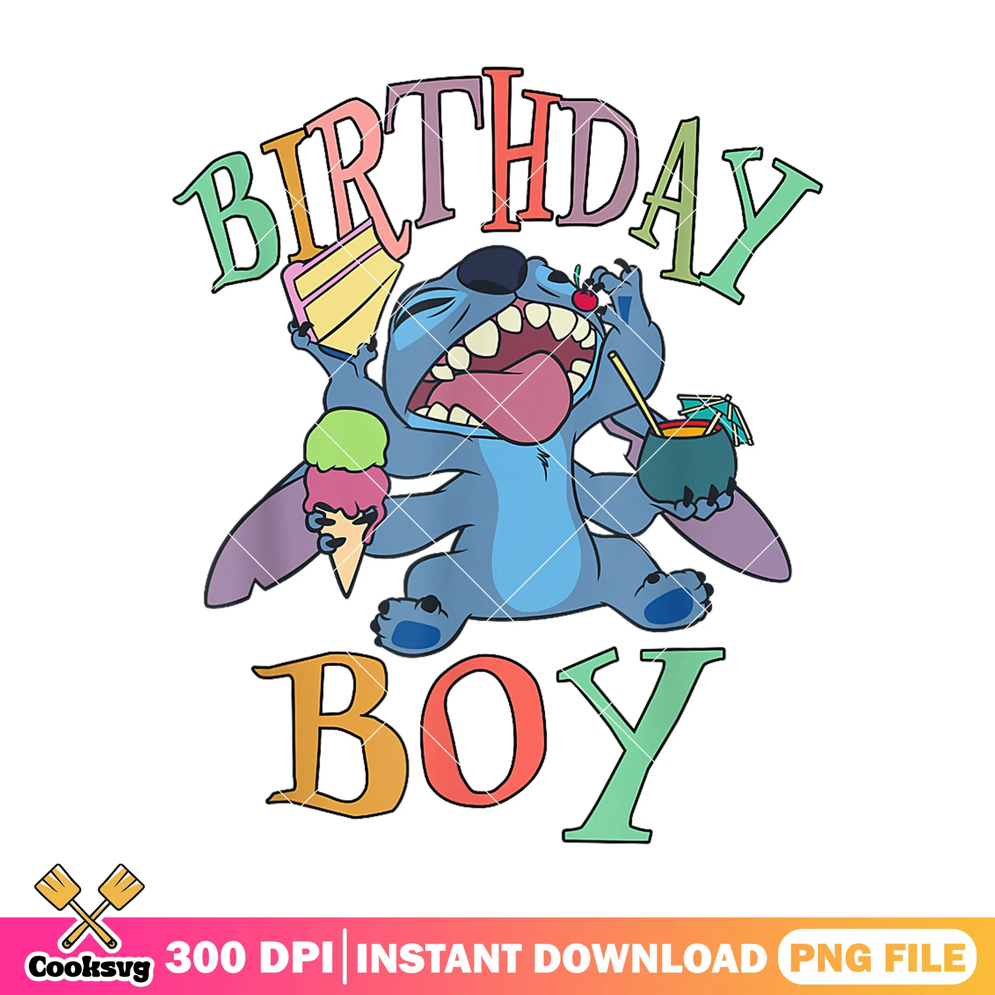 Birthday boy with stitch png, stitch birthday png, disney birthday boy png
