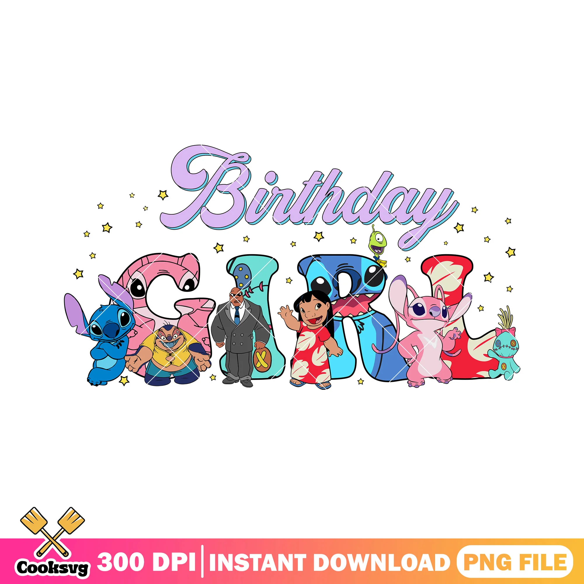 Birthday girl disney stitch png, stitch birthday png, birthday girl png