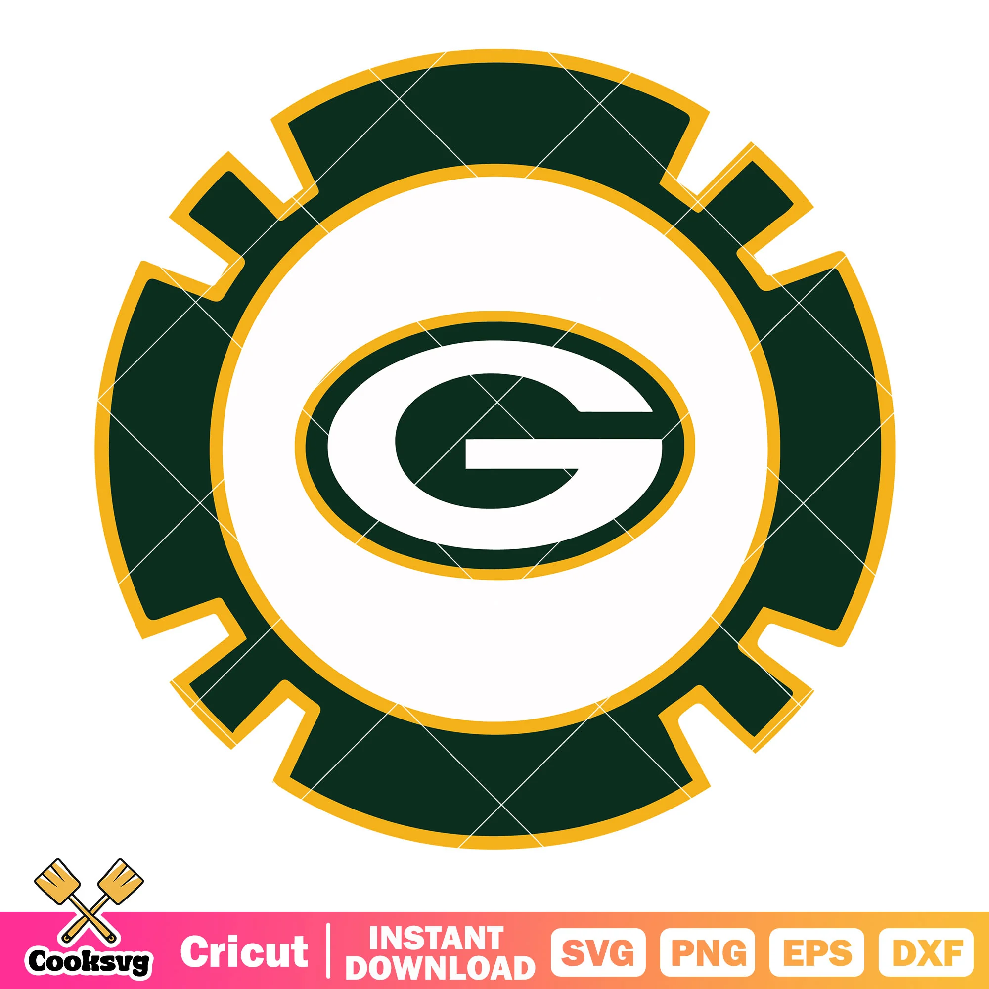 Black gear G logo svg, nfl football svg, Green Bay Packers svg