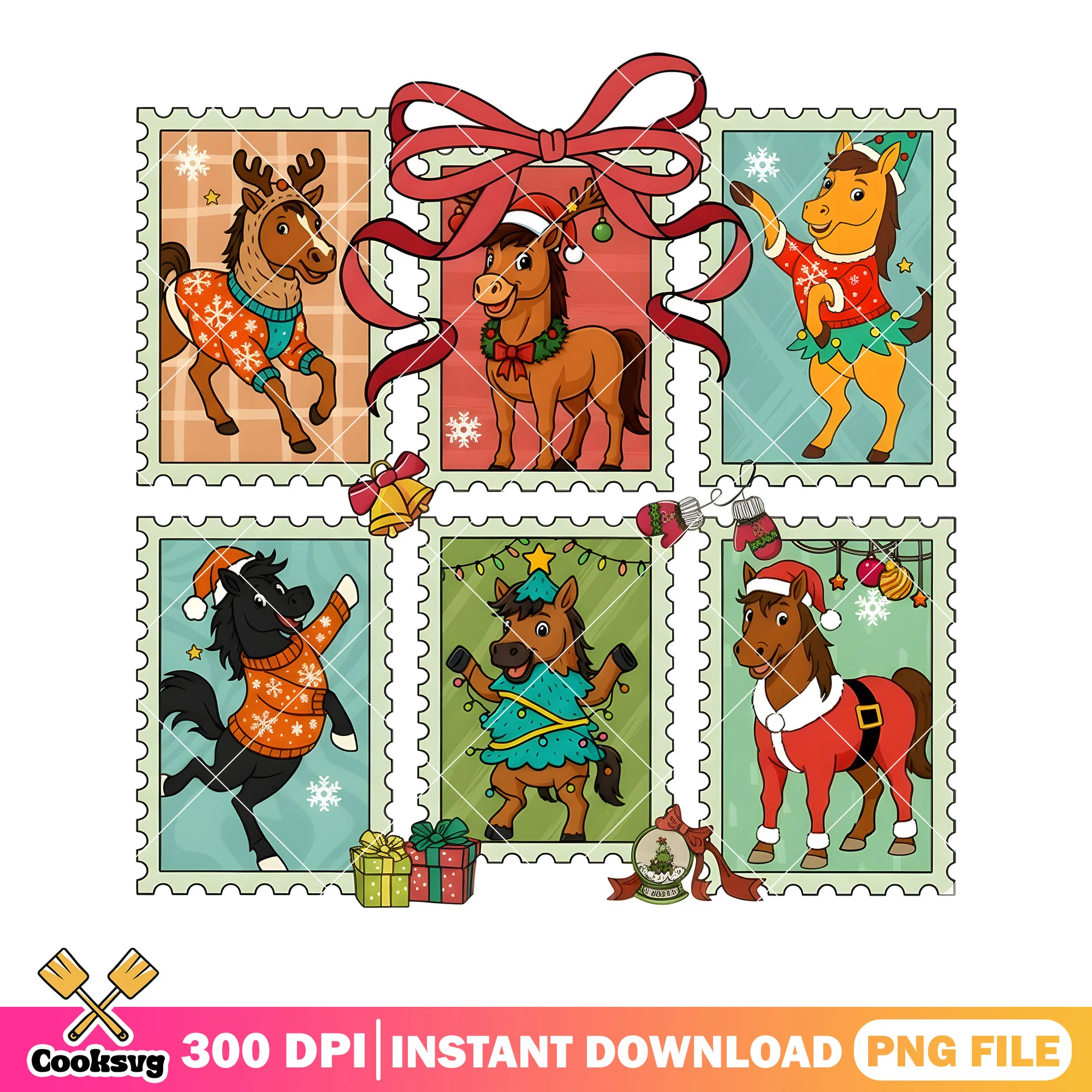 Black horse santa hat png, christmas decore png, christmas present png