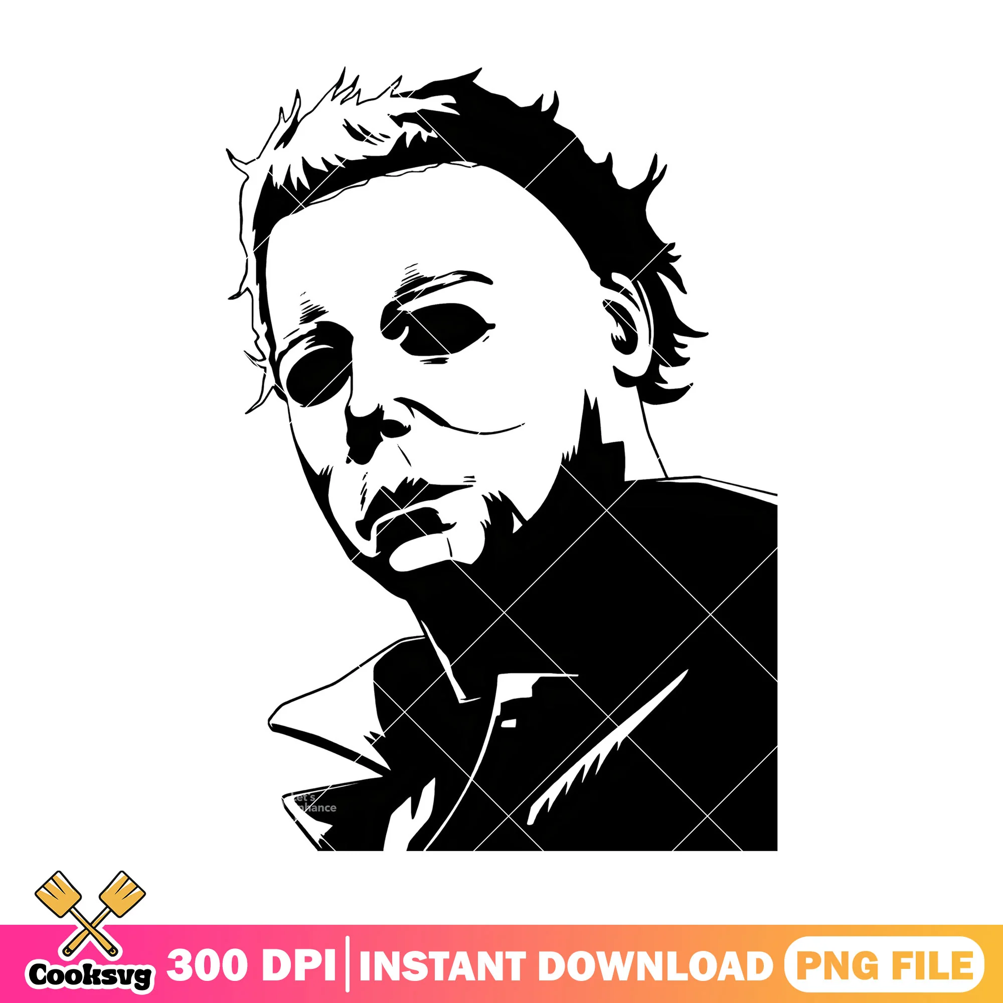 Black michael myers drawing png, classic scary movies png