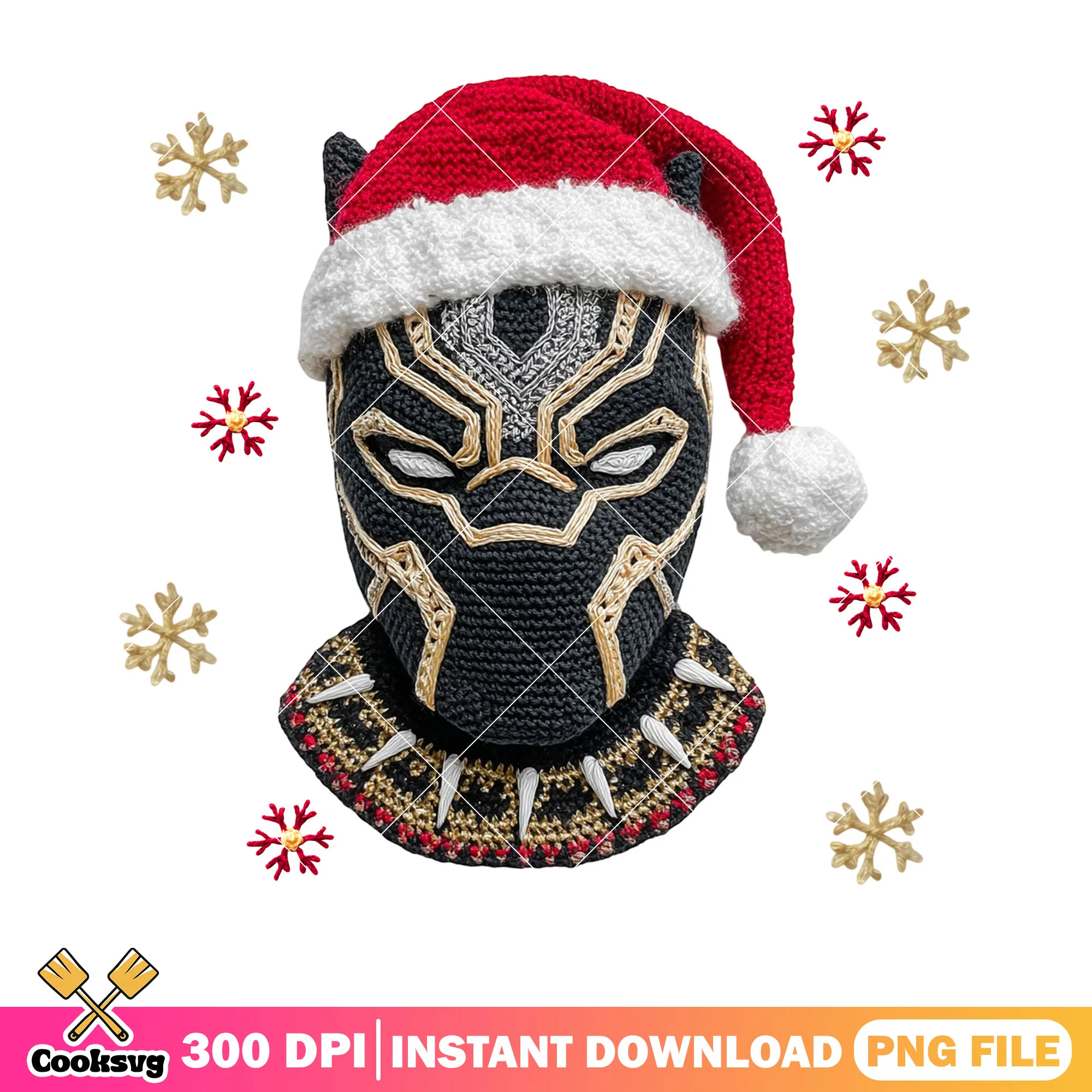 Black panther christmas png, merry christmas png, marvel christmas png