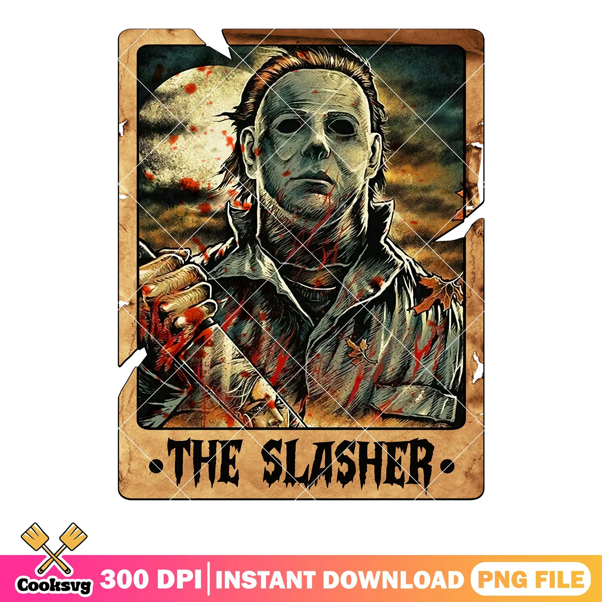 Bloody knife michael myers png, creepy night png, spooky halloween png