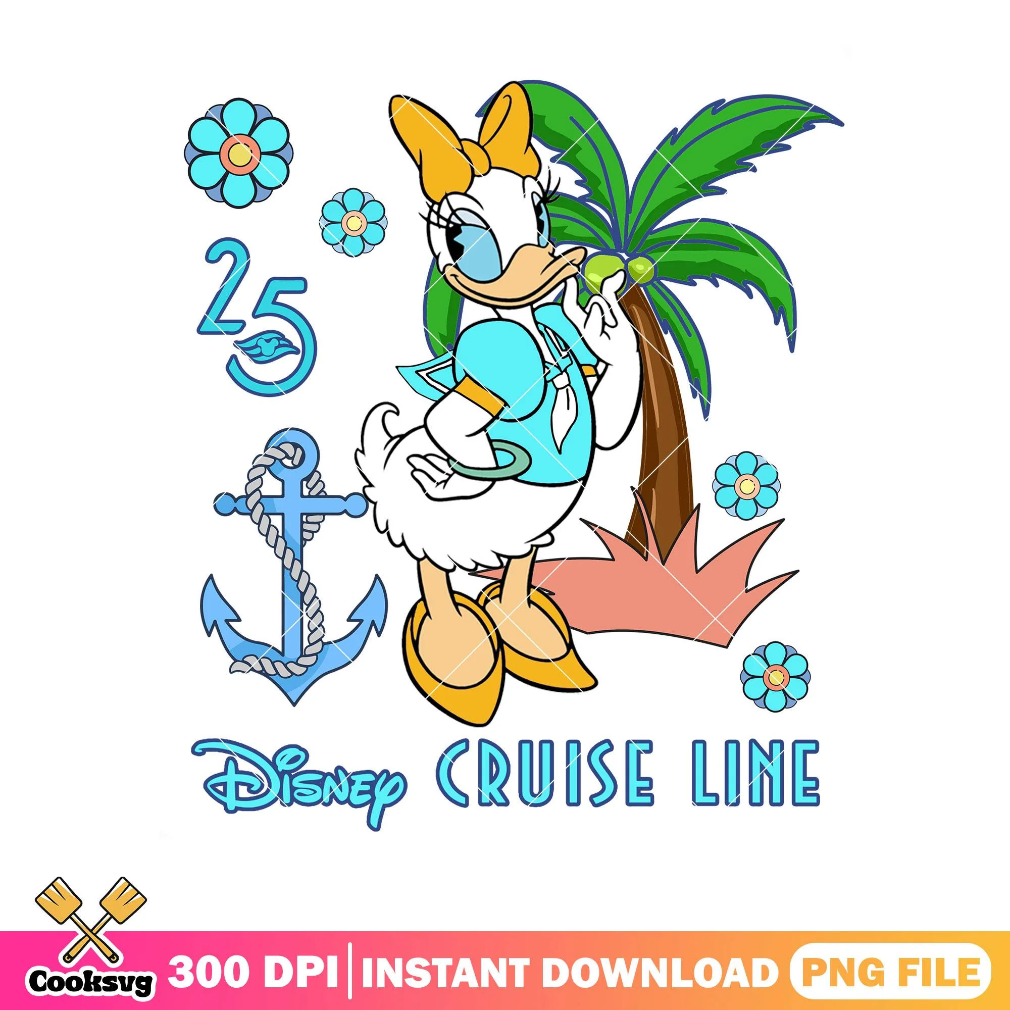 Blue cruise duck girl png, disney trip png, daisy duck png