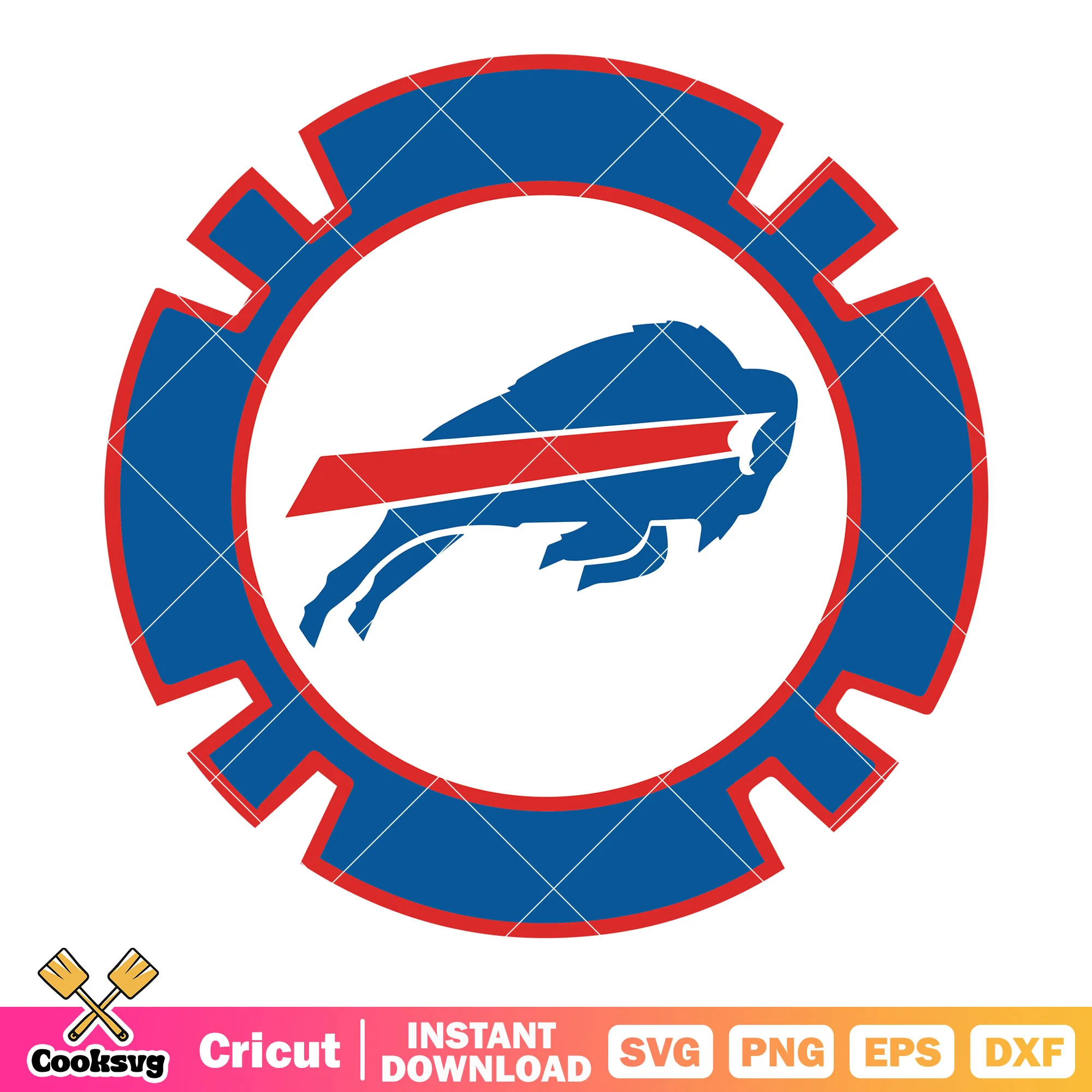 Blue gear buffalo svg, super bowl svg, buffalo bills svg