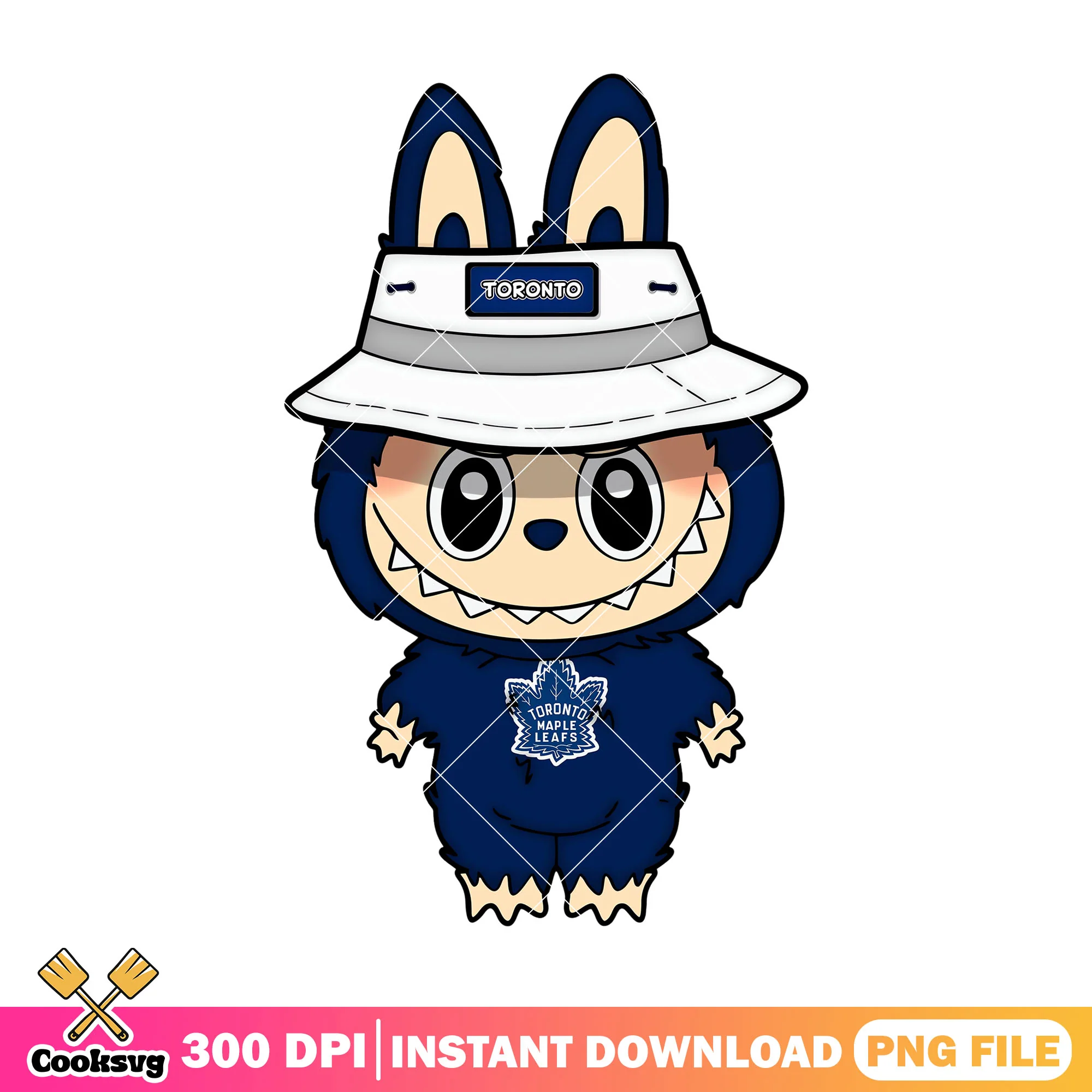 Blue labubu baby design png, toronto maple leafs png, labubu cute png