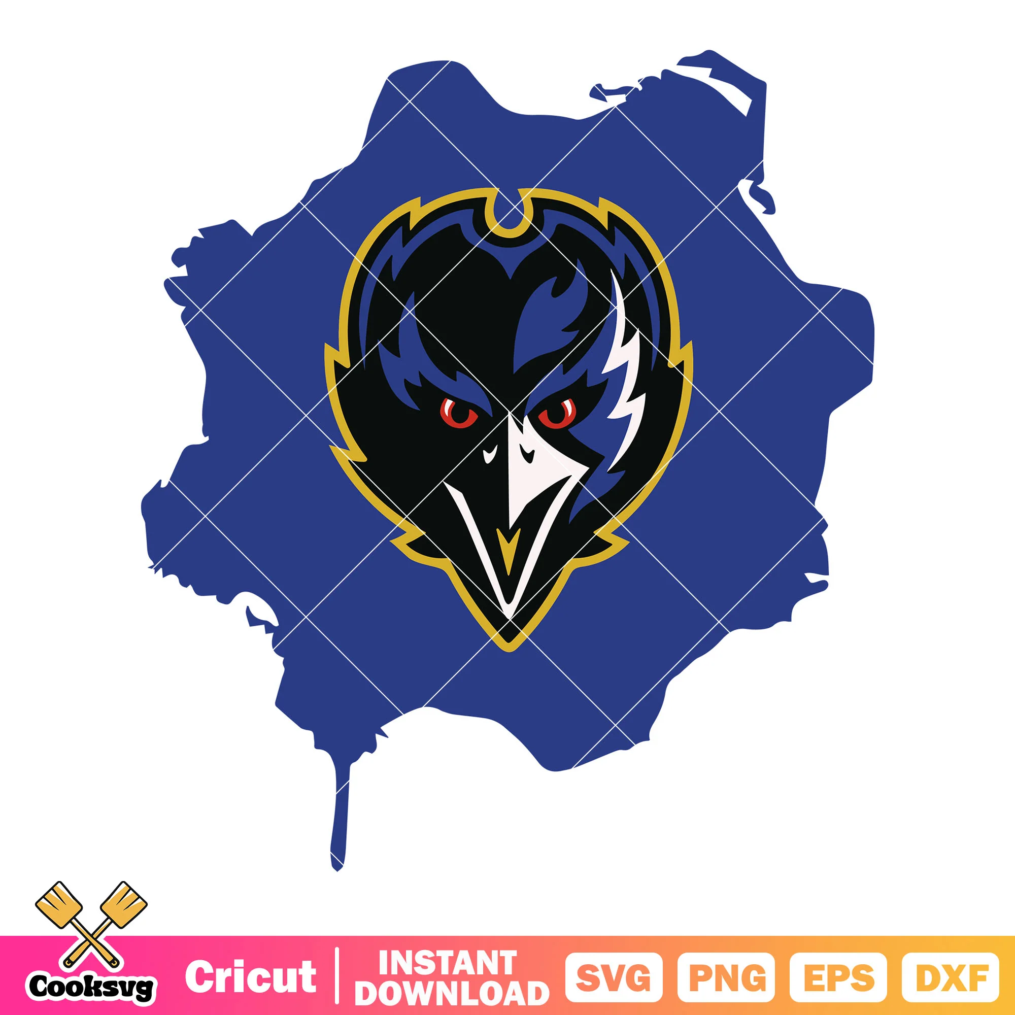Blue paint falcon football svg. nfl mascot svg, baltimore ravens svg