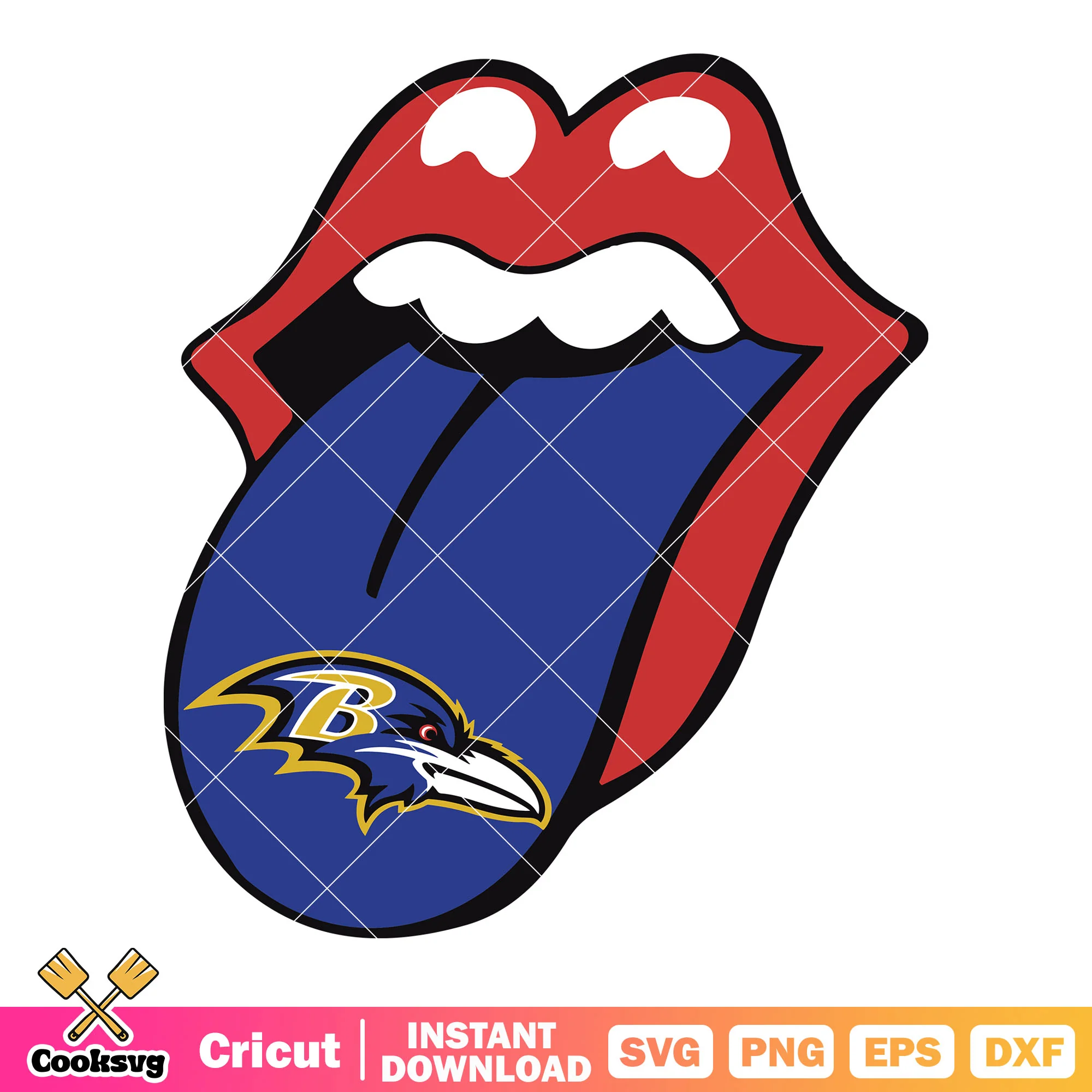Blue tounge svg. American Football Conference svg, baltimore ravens svg