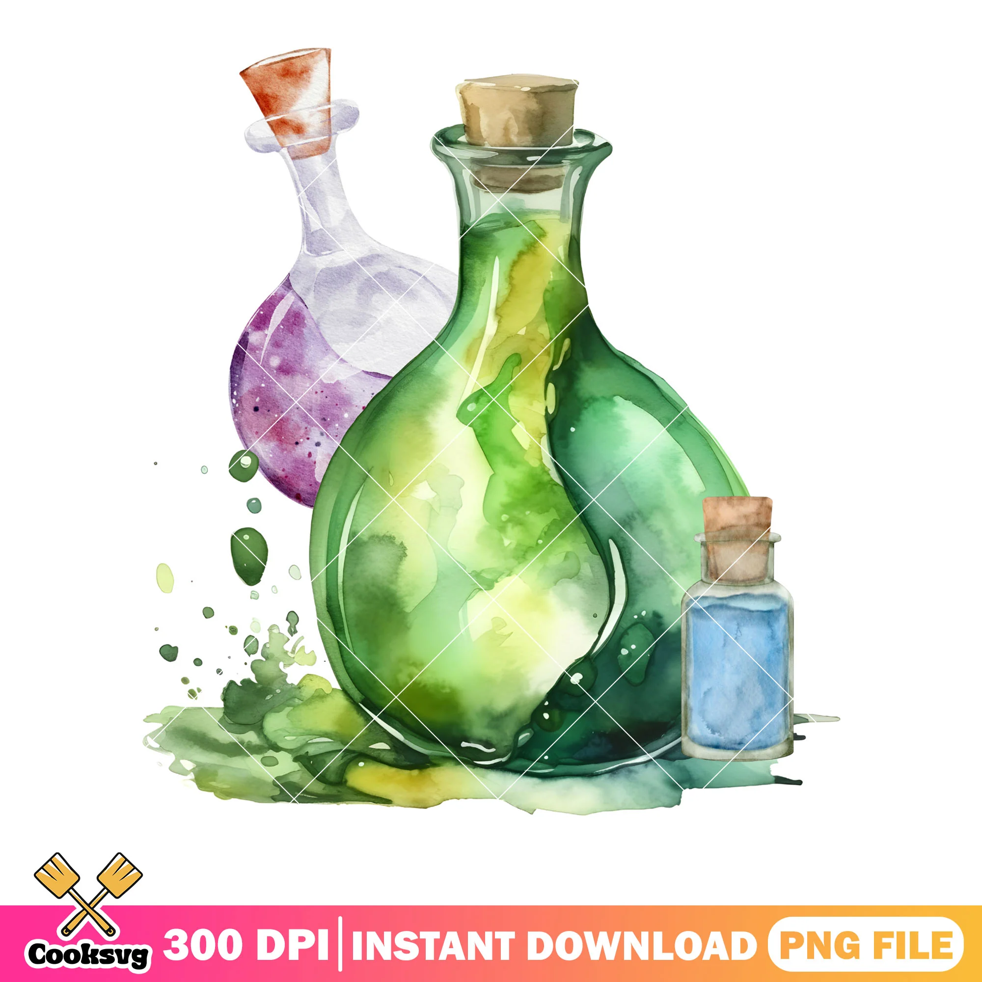 Blue water png, green water bottle png, halloween scary png