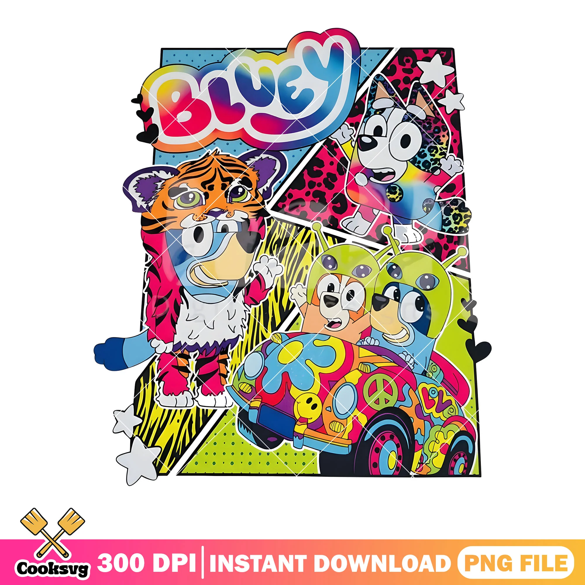 Bluey bingo bandit png, peace sign png, cartoon for kid png
