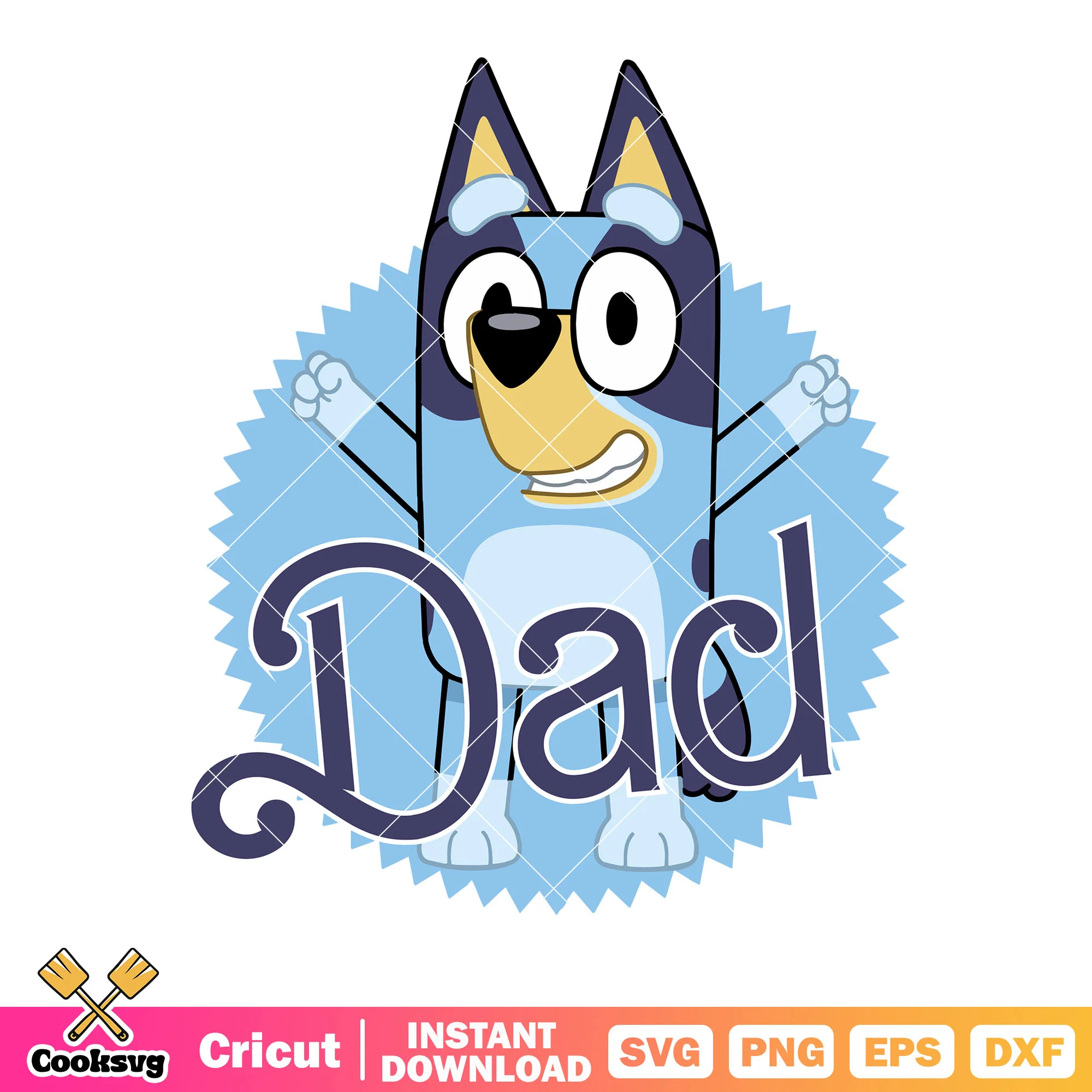 Bluey Dad svg, bluey cartoon characters svg, cartoon for kids svg