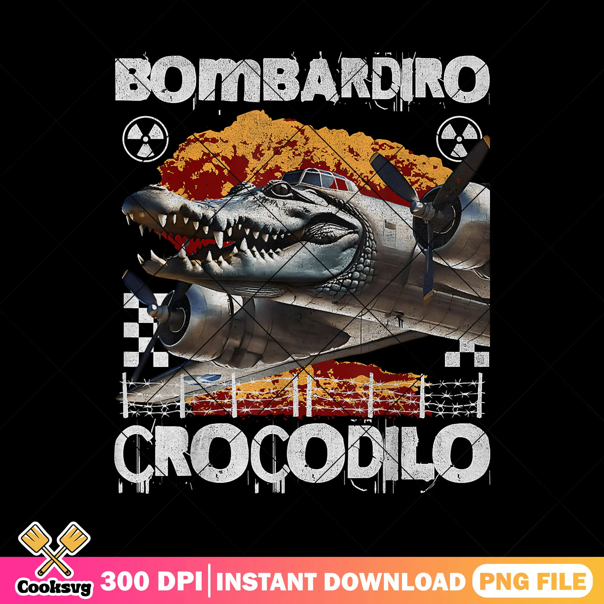 Bombardiro crocodilo airforce png, meme italy png, tiktok meme png
