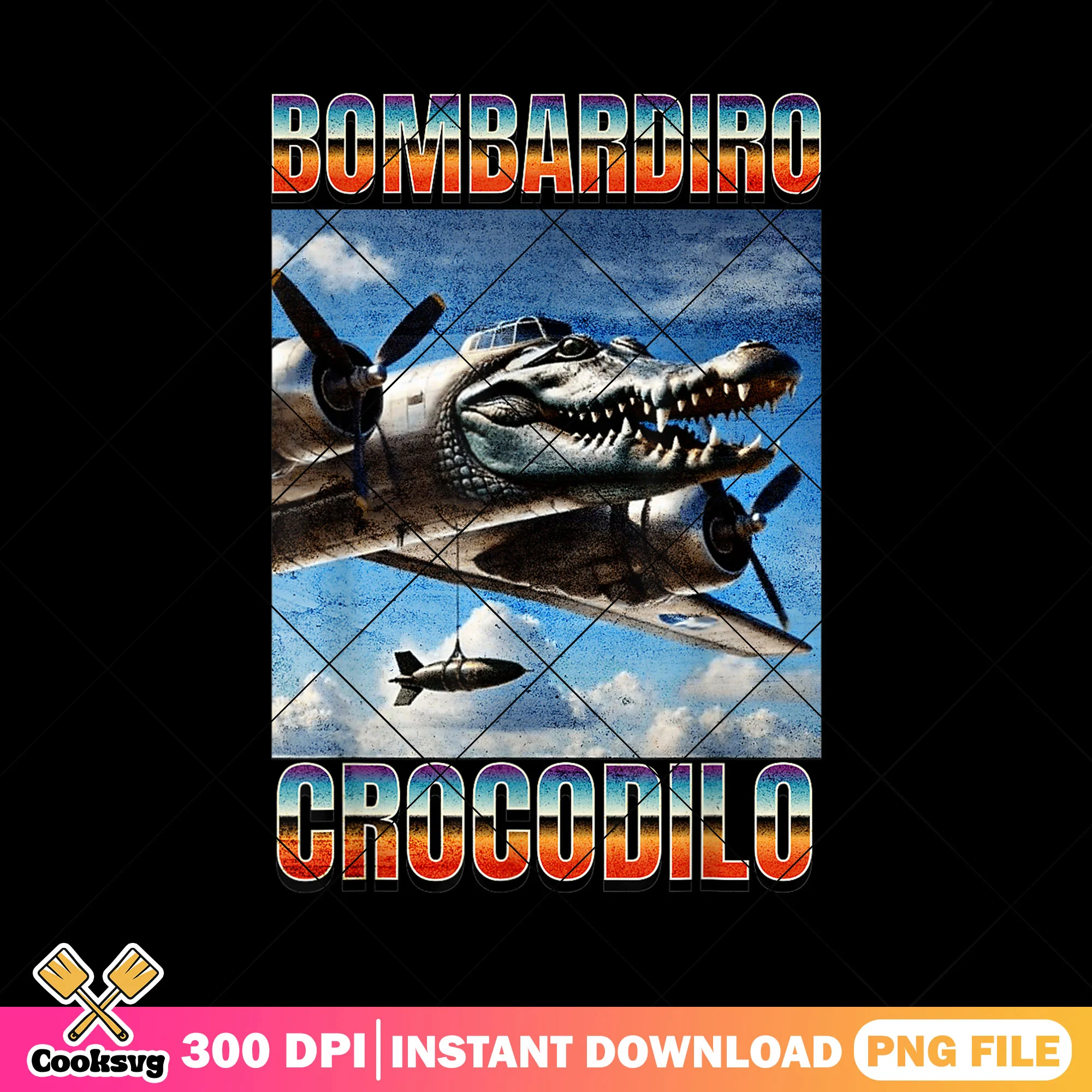 Bombardiro crocodilo funny italia png, meme italy png, tiktok meme png