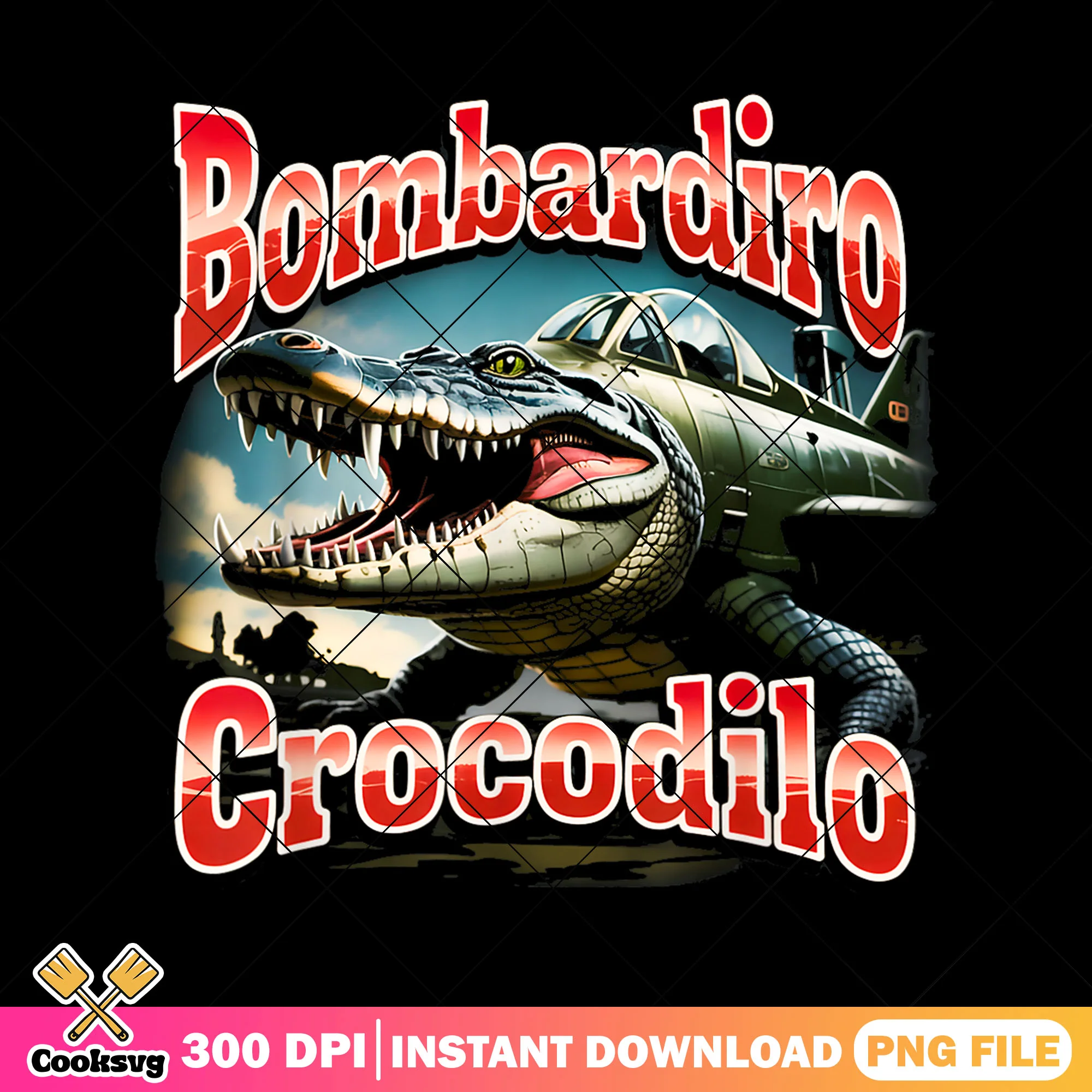 Bombardiro crocodilo italian airforce png, meme italy png, Italian Brainrot png