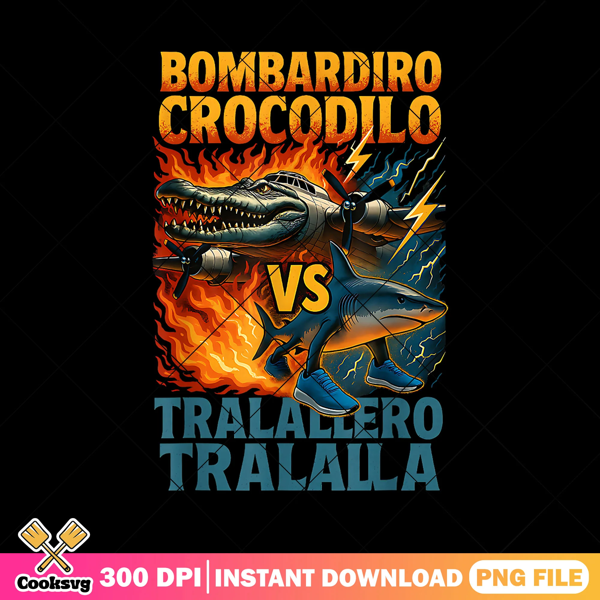 Bombardiro Crocodilo VS Tralalero Tralala png, tralalero tralala png