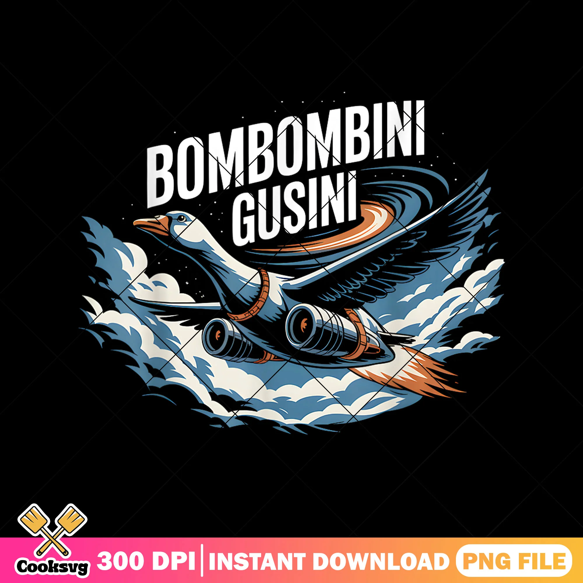 Bombombina gusini italian goose png, trendy meme png, funny goose png