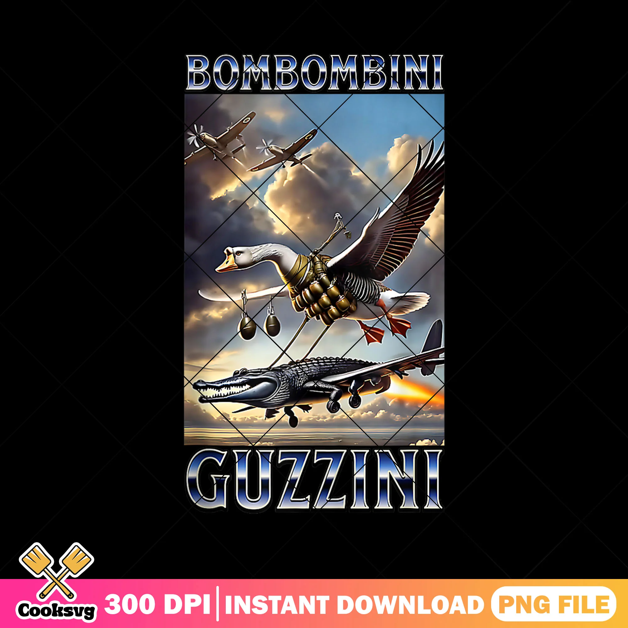 Bombombina gusini italian meme png, trendy meme png, funny goose png