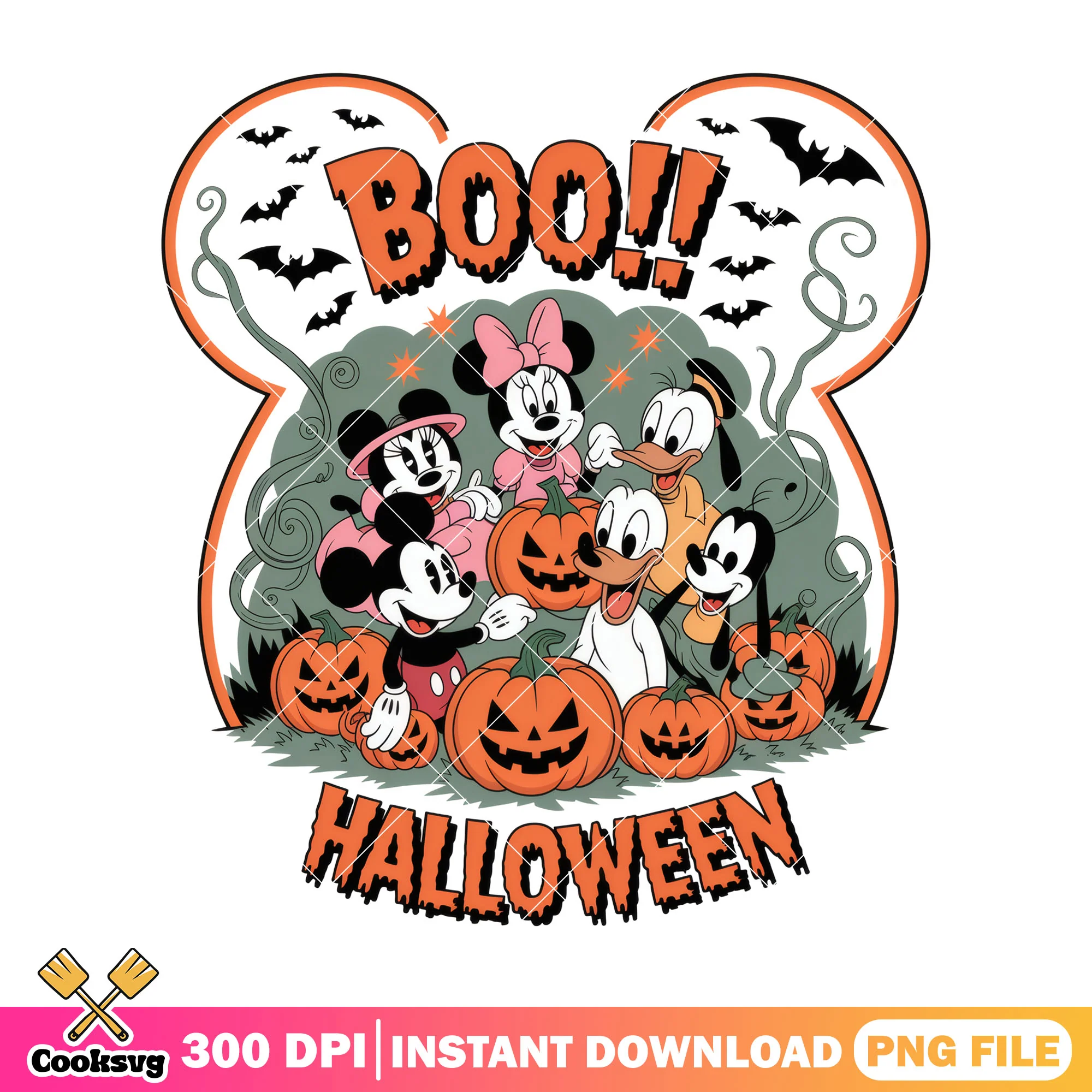 Boo halloween mickey disney png, halloween jokes png, disney plus png