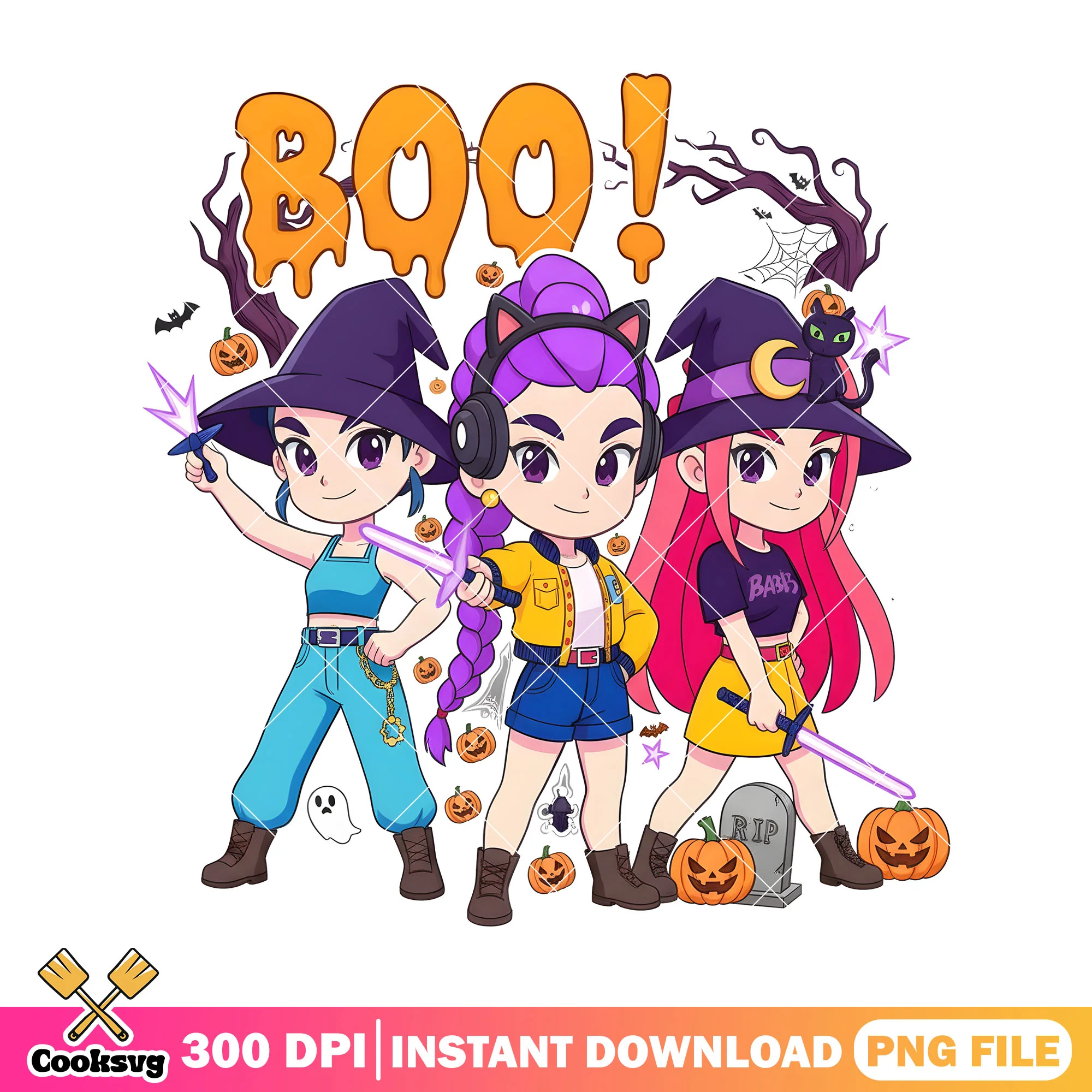 Boo witches hat png, jack o lantern png, scary bats png
