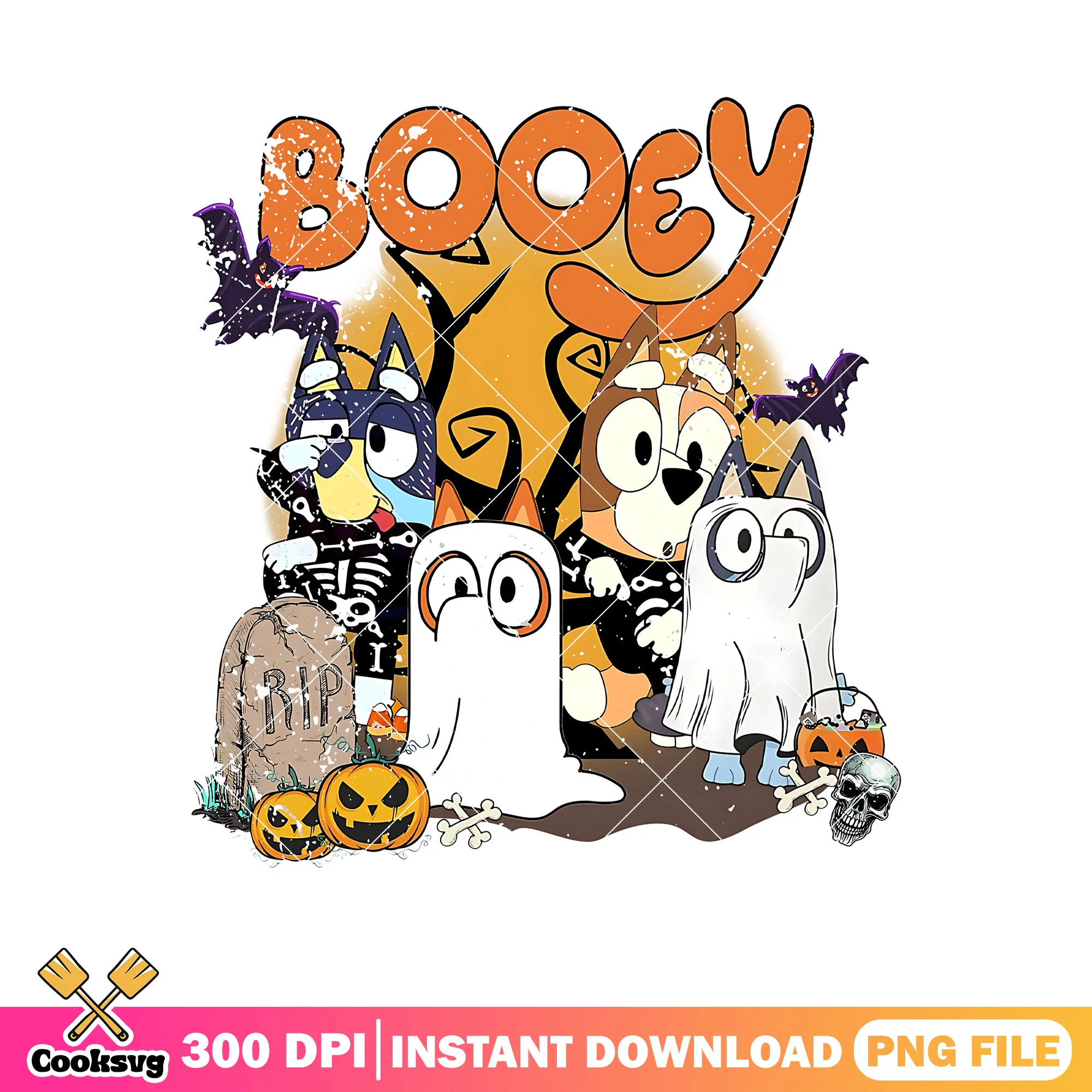 Booey halloween friends cosplay png, bluey friends png, bluey halloween set png