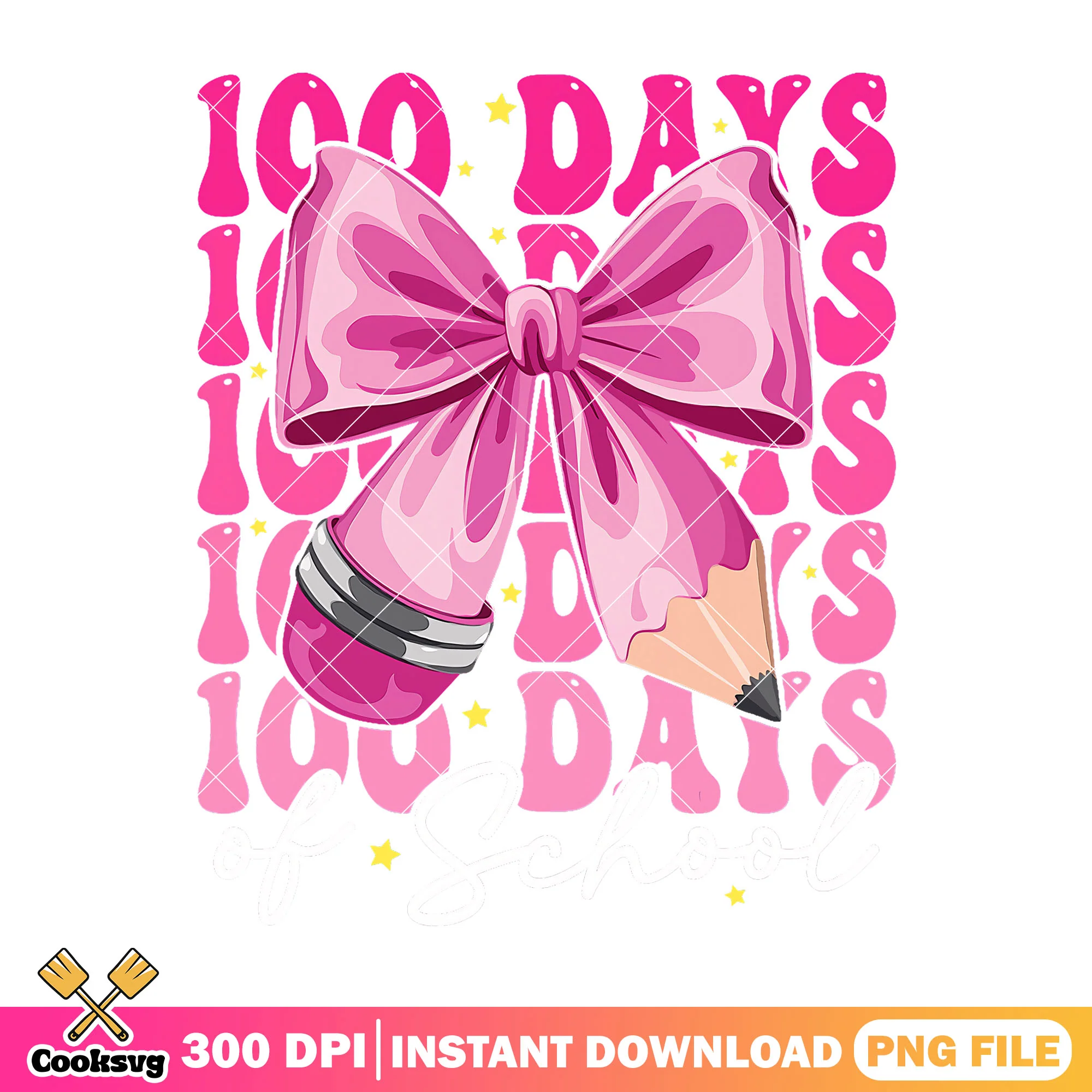Bow 100 days design png, pencil bow png, back to school outfit png
