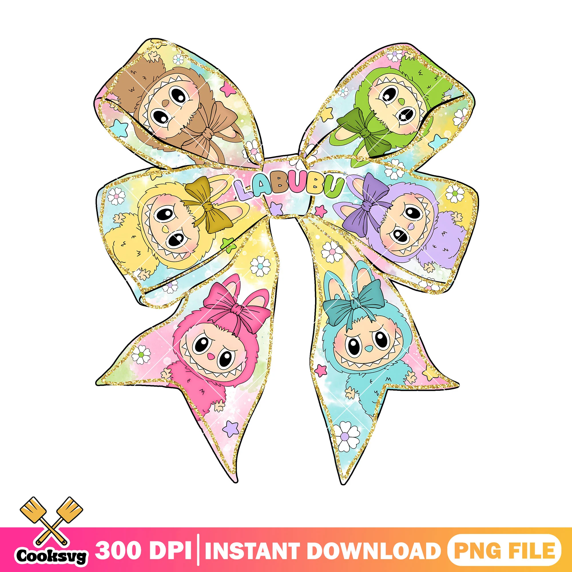 Bow shaped labubu png, labubu popmart png, labubu hehe png