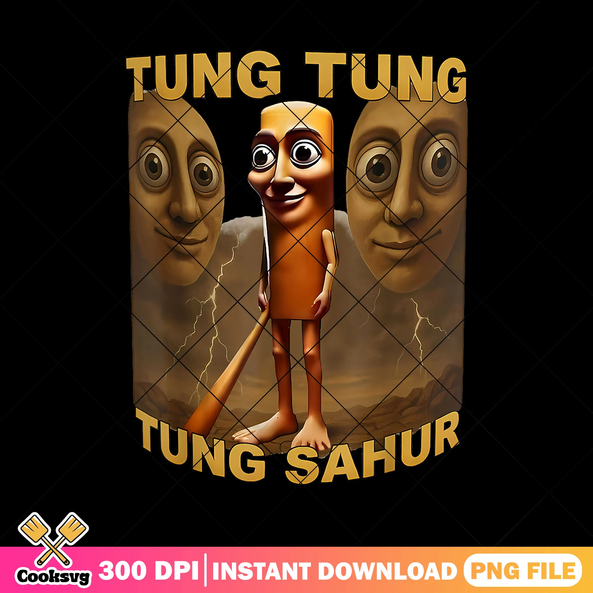 Brainrot tung tung tung sahur png, italia brainrot png, funny meme png