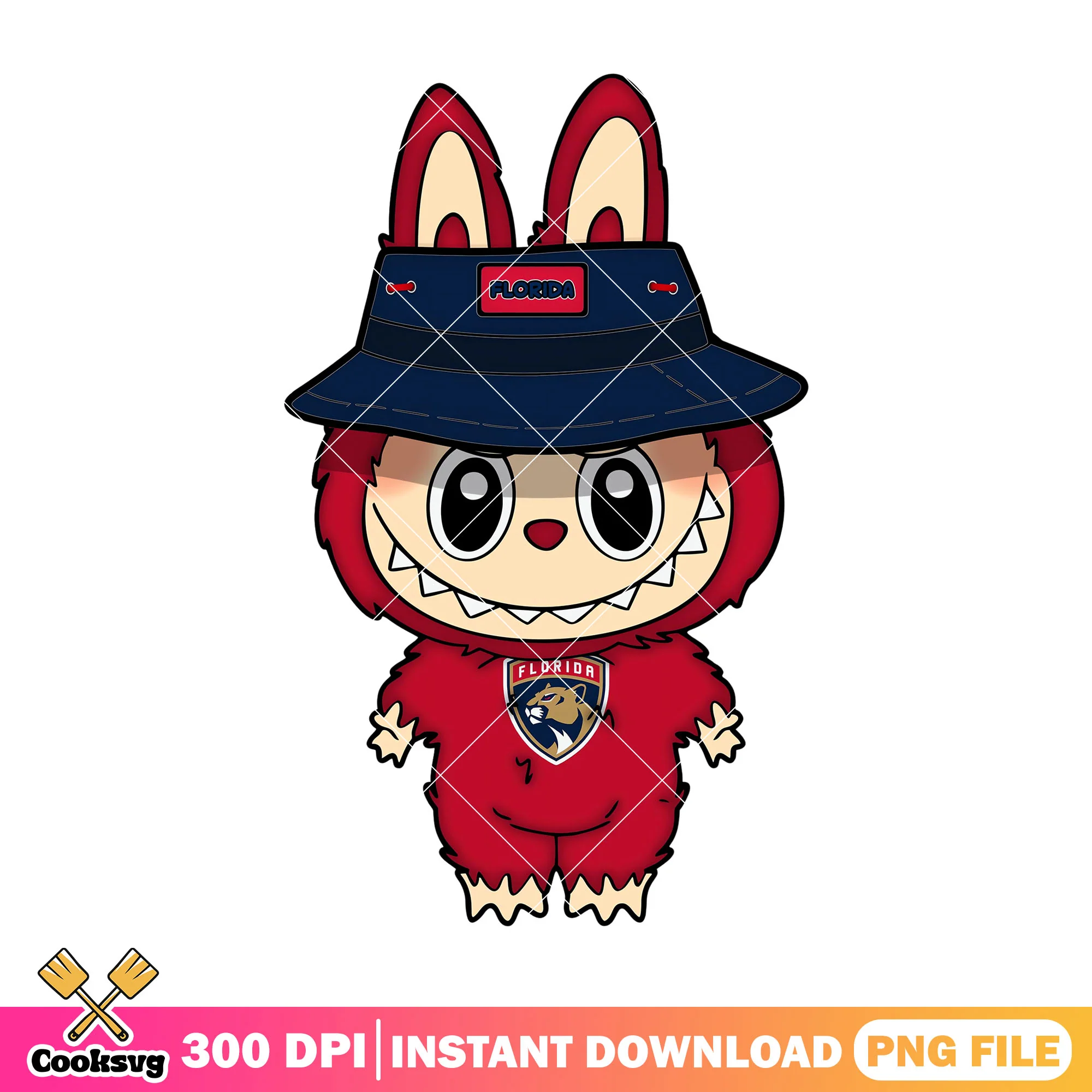 Brown labubu monster png, labubu hehe png, florida panthers png