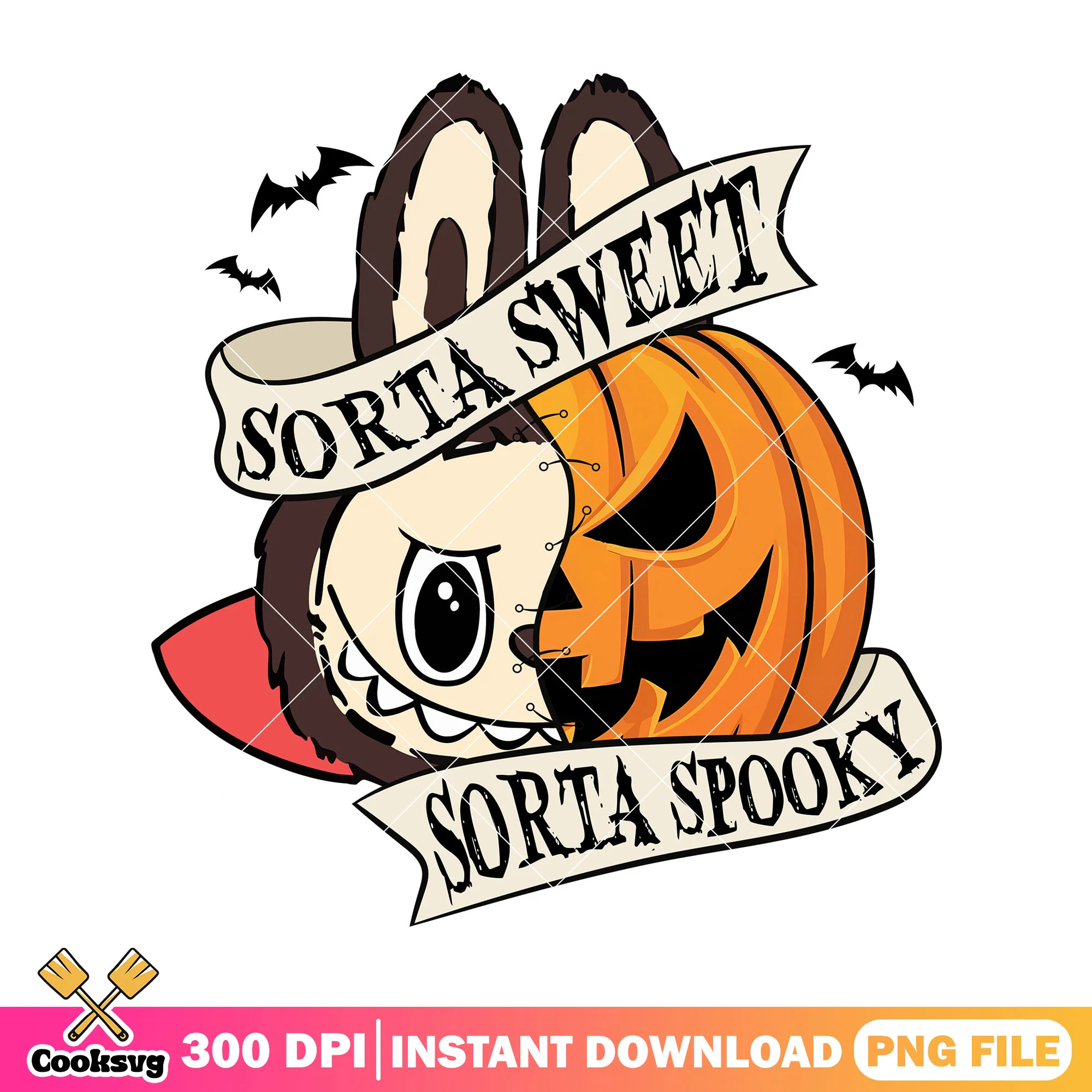 Brown sorta spooky labubu png, labubu dolls png, halloween spirit png