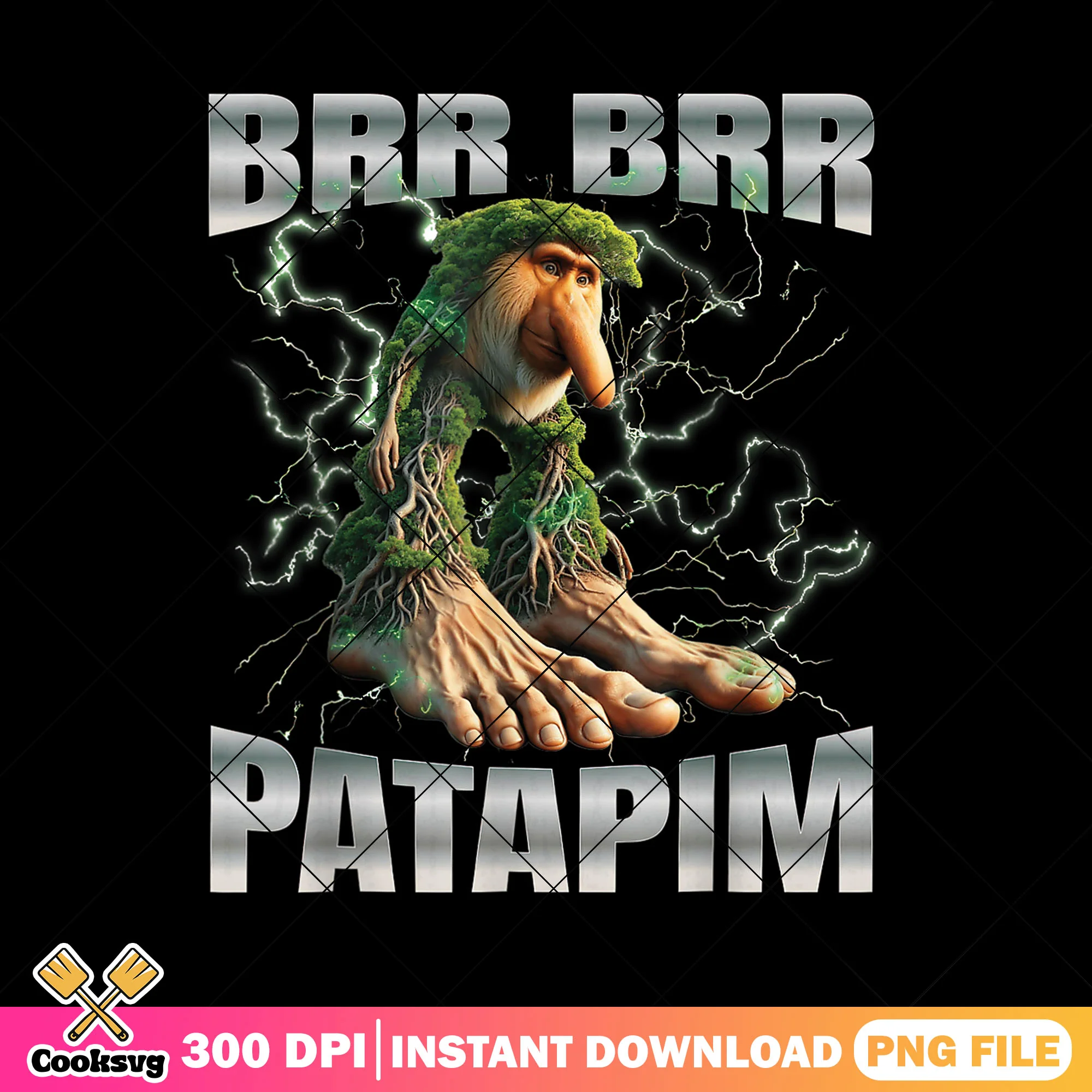 Brr Brr Patapim brainrot design png, italian brainrot png, brainrot trends png