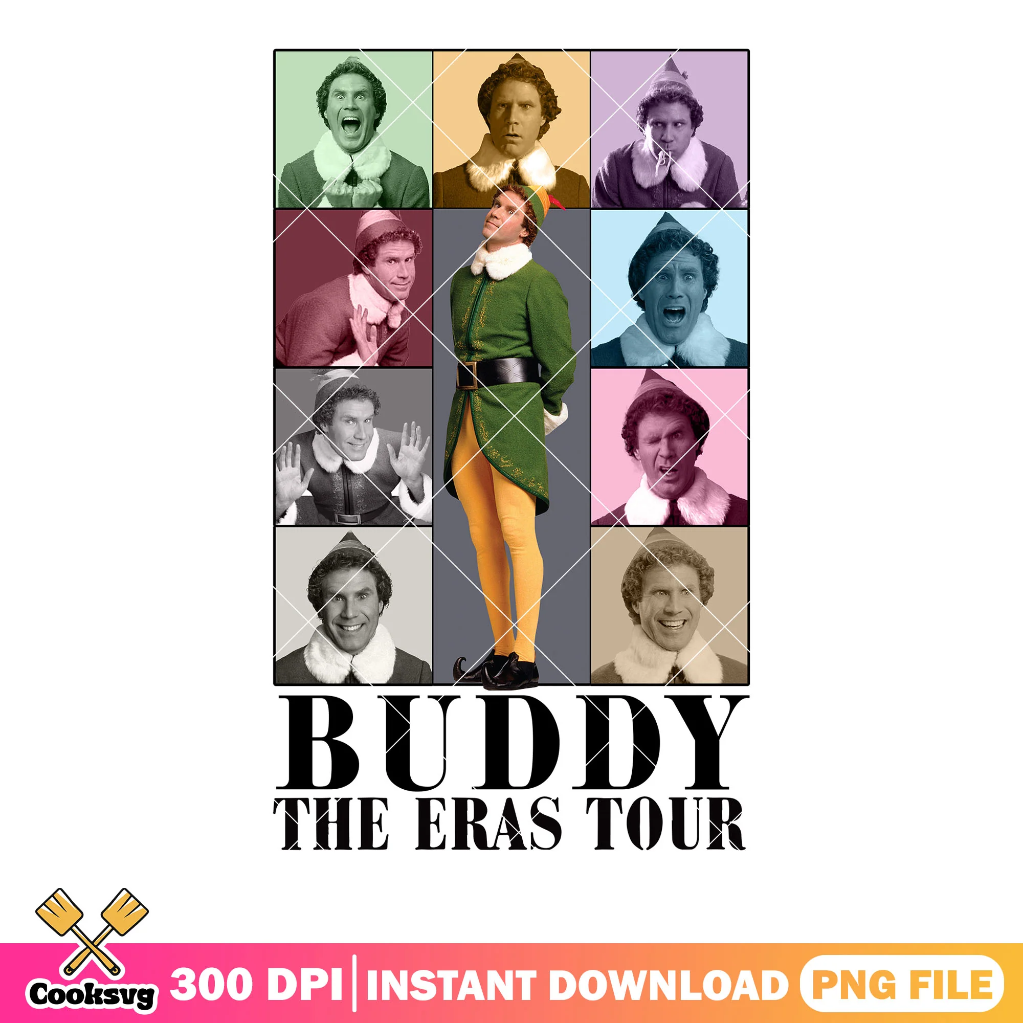 Buddy the elf eras png, tour funny png, christmas poster png