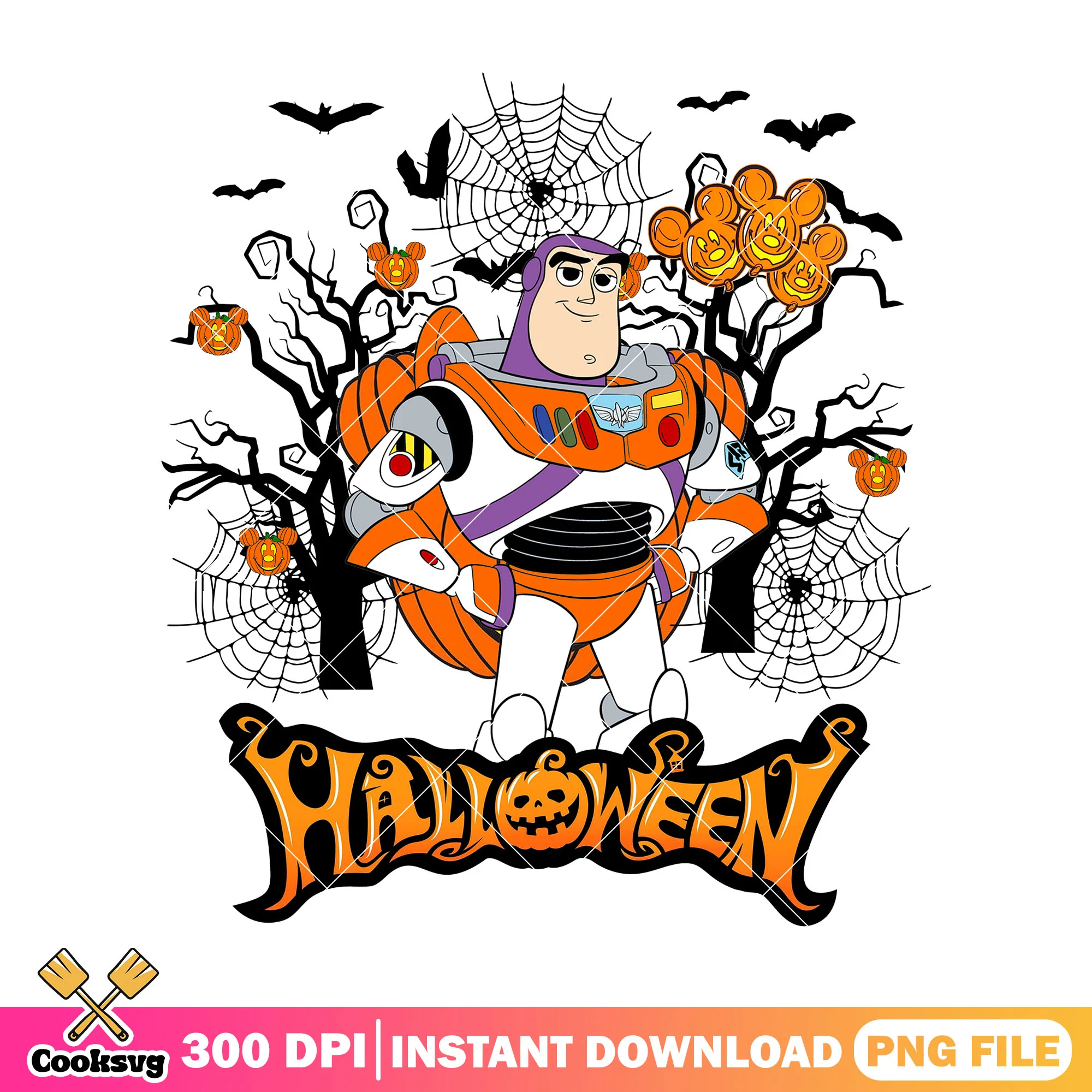 Buzz lightyear pumpkin design png, toy story art png, halloween day png