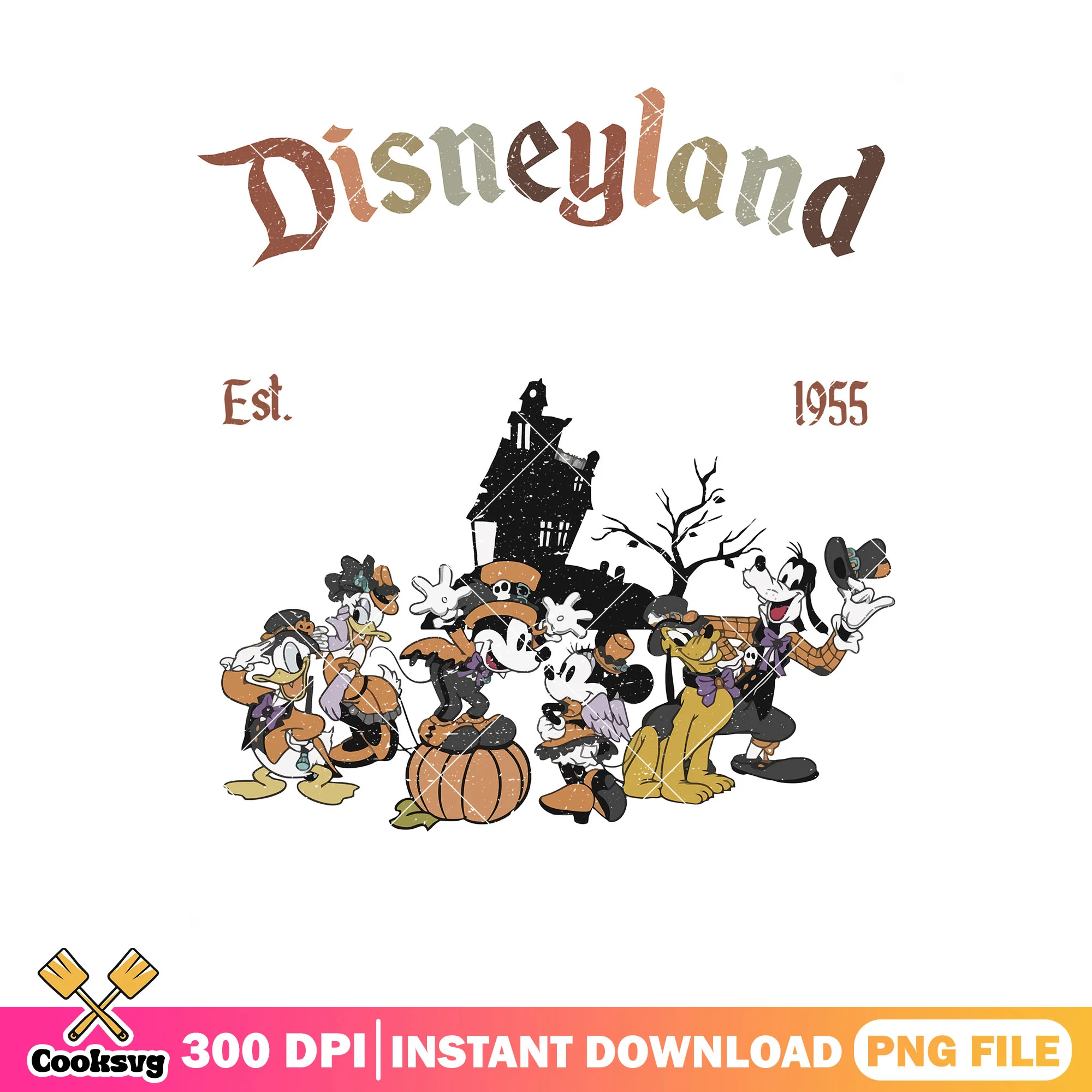 California 1955 disneyland png, halloween art png, happy disney png