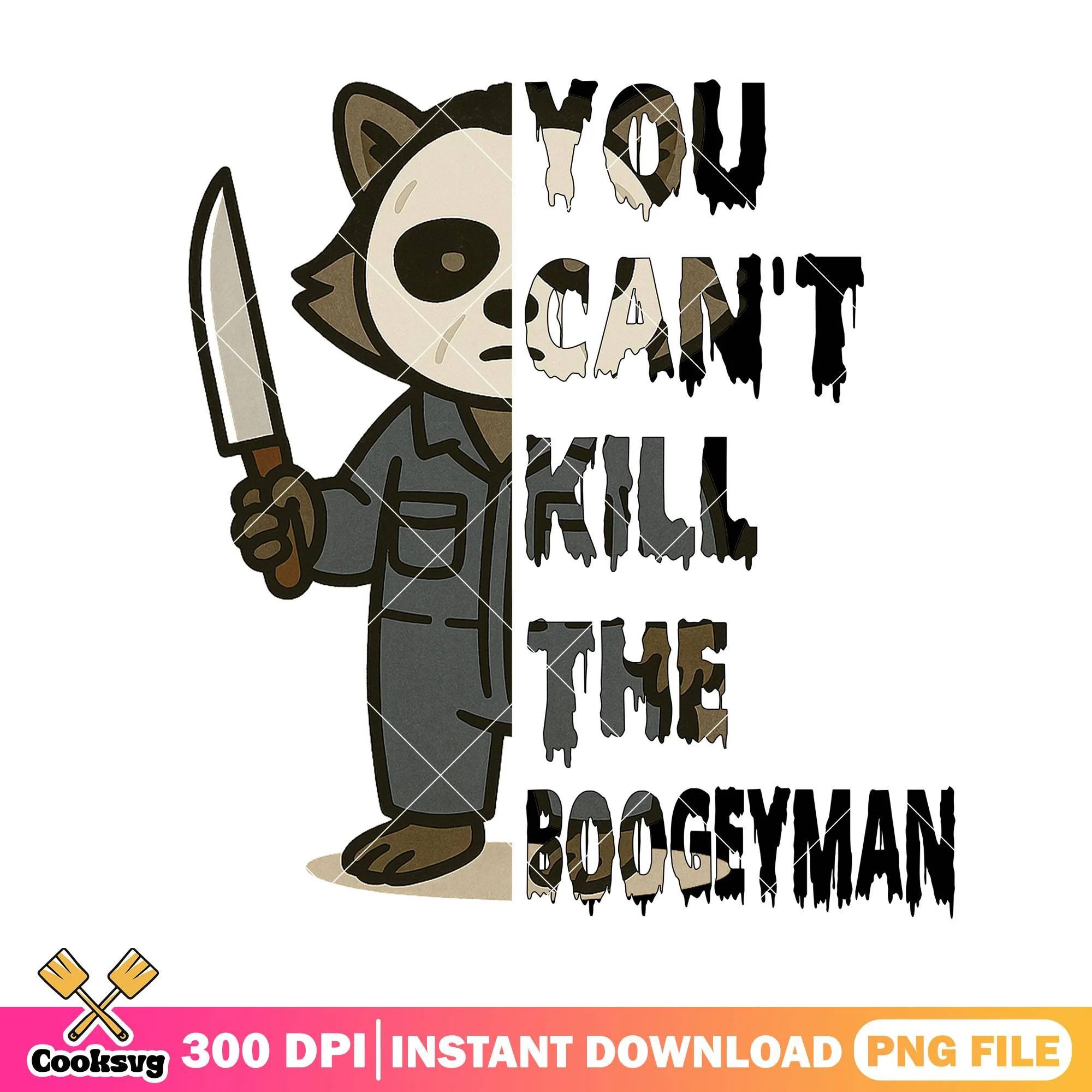 Can not kill the boogeyman png, horror boogey png, halloween horror png