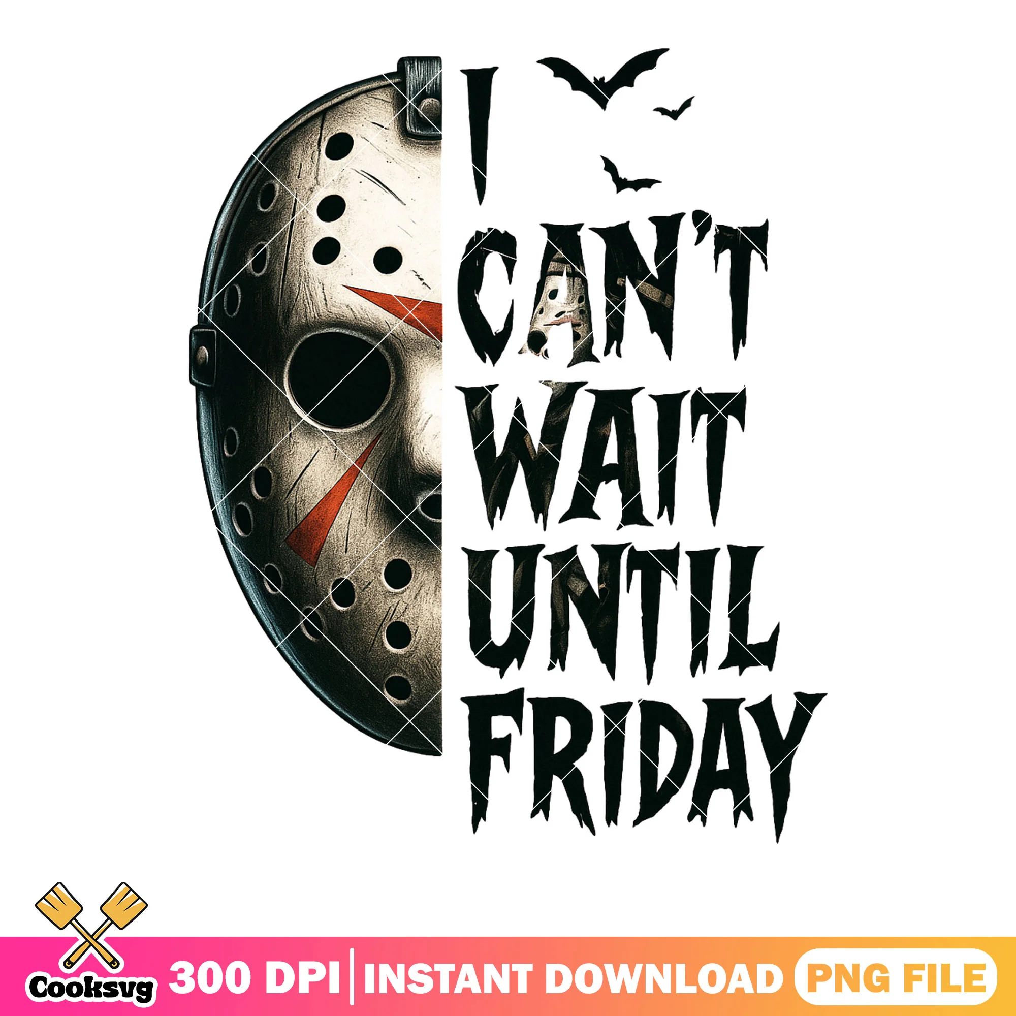 Cant wait until friday png, hockey mask png, halloween horror night png
