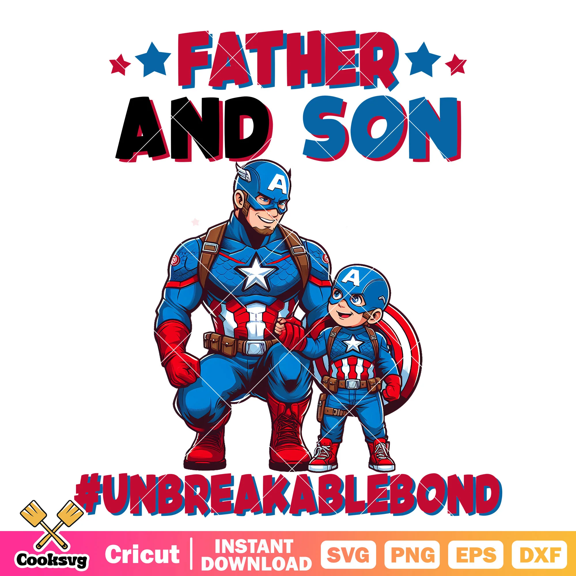 Captain america father and his son svg, father and son svg