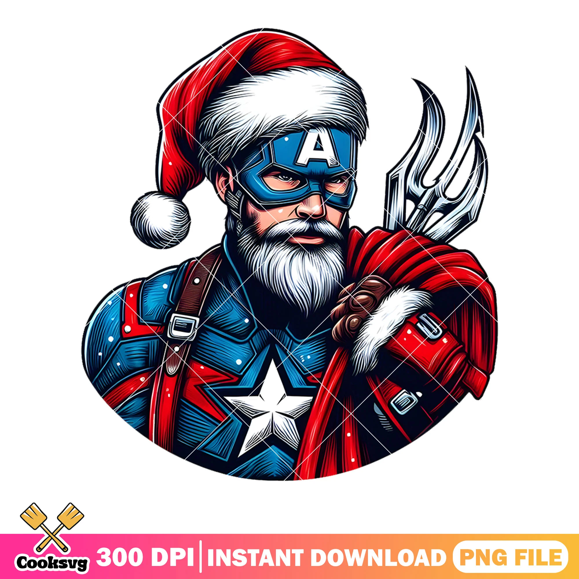 Captain christmas santa png, captain america png, marvel christmas png
