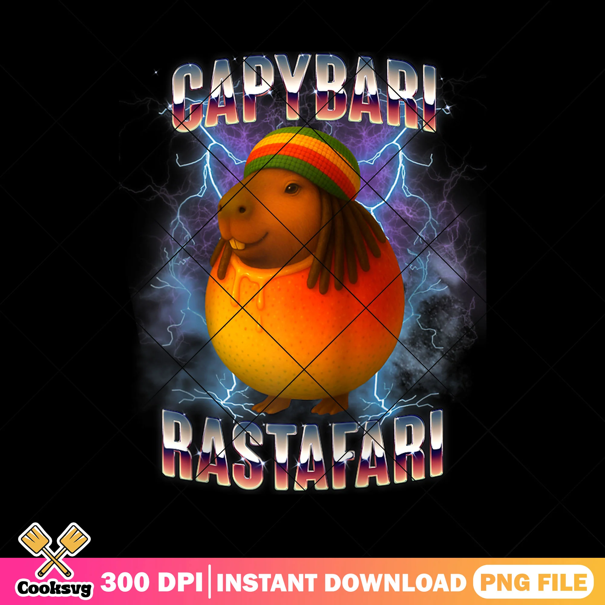 Capybari Rastafari Brainrot Italian png, Italian meme png, genz brainrot png
