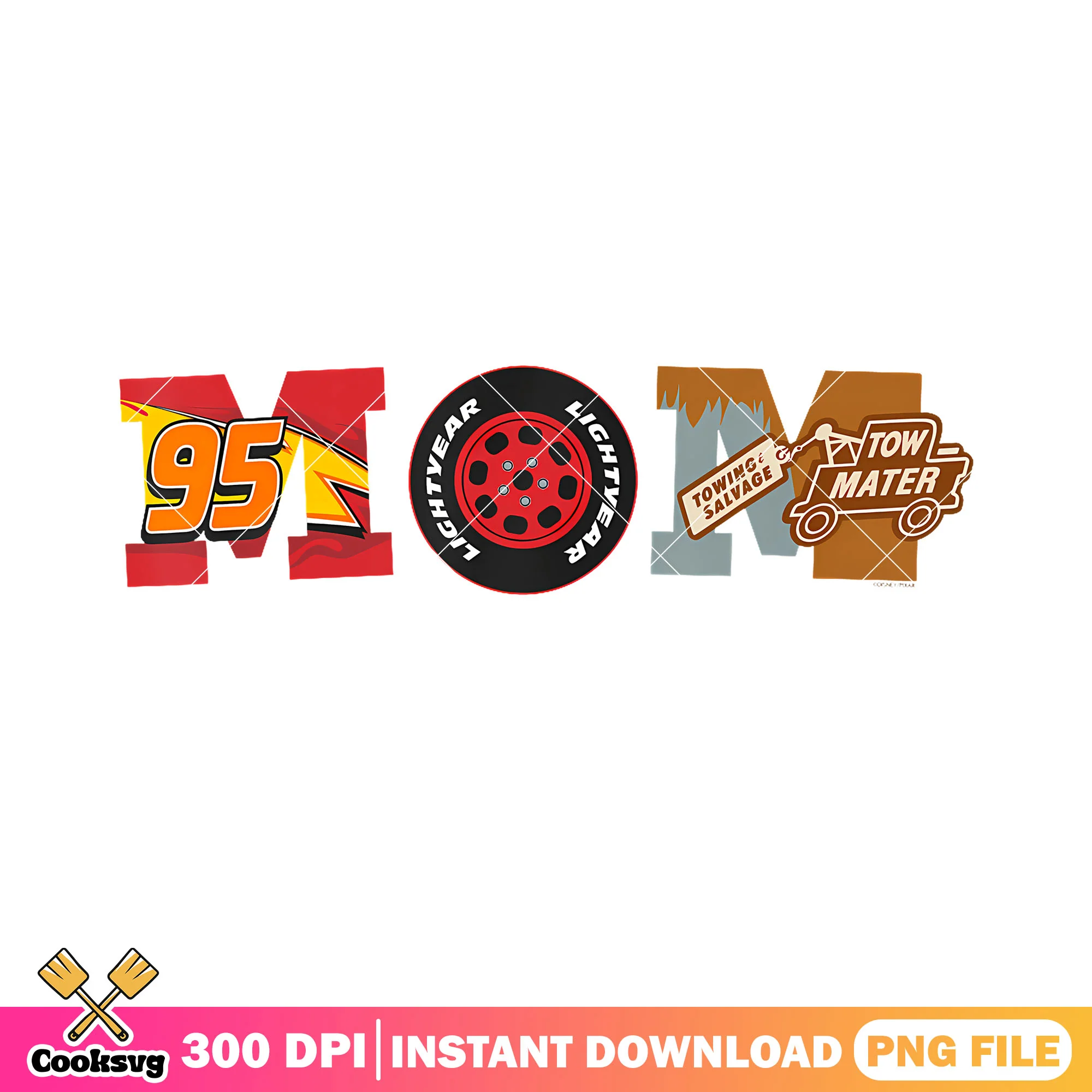 Car story mothers day png, lightning mcqueen png, tow mater png