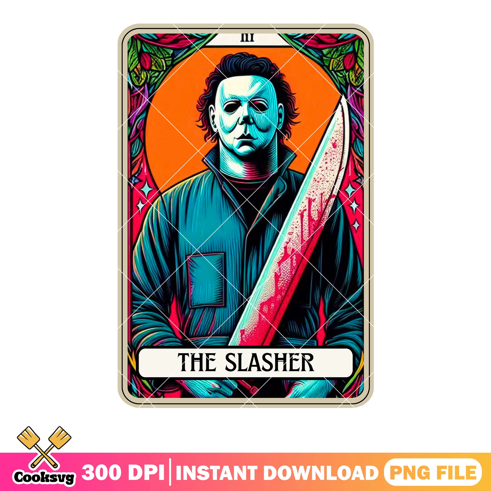 Card Bloody knife png, the slasher series  png, halloween movies png