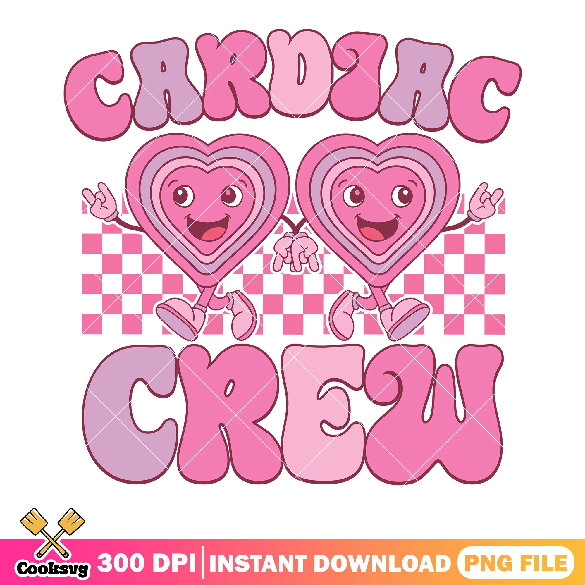 Cardiac crew love vibes png, valentine vibes png, valentine heart png