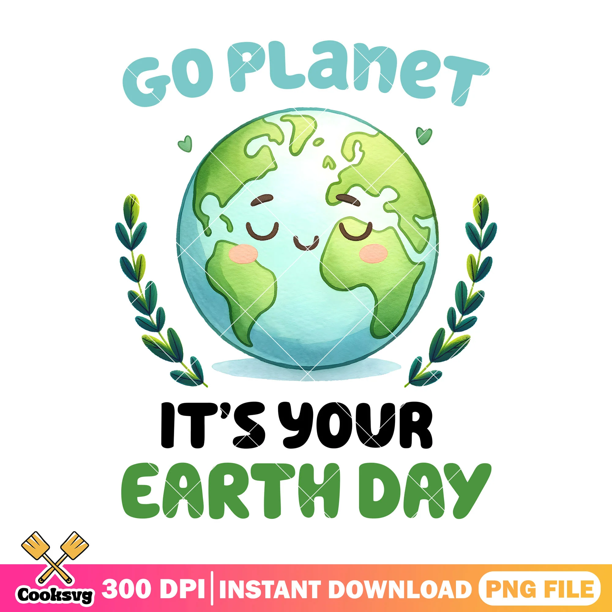 Cartoon earth go planet it's your earth day png, happy earth day png